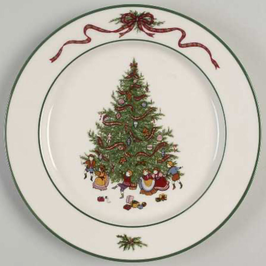The Cellar O'Tannenbaum Christmas Tree China Dinner Plates