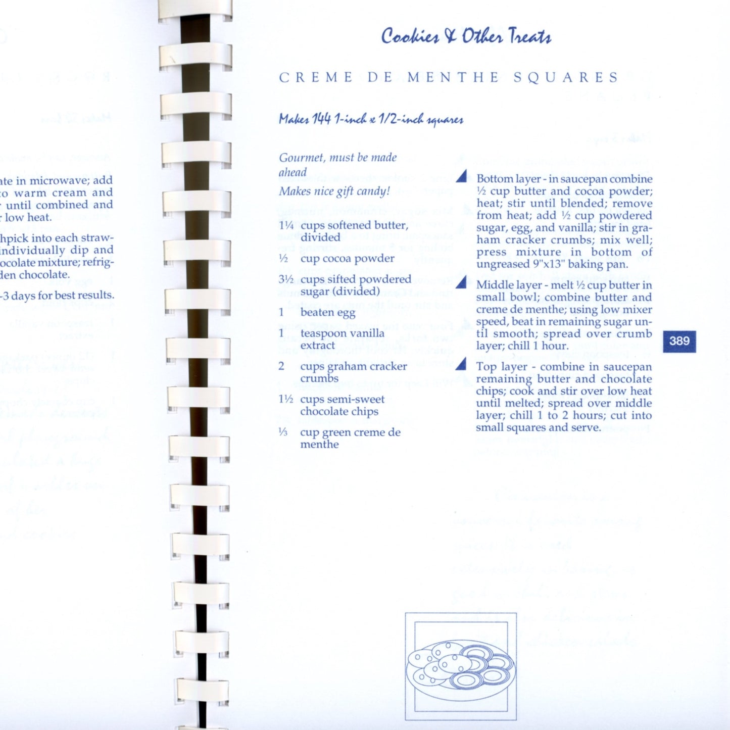 OF TIDE THYME Contemporary & Classic Recipes | The Junior League of Annapolis ©1995 Recipe Sample Creme De Menthe Squares