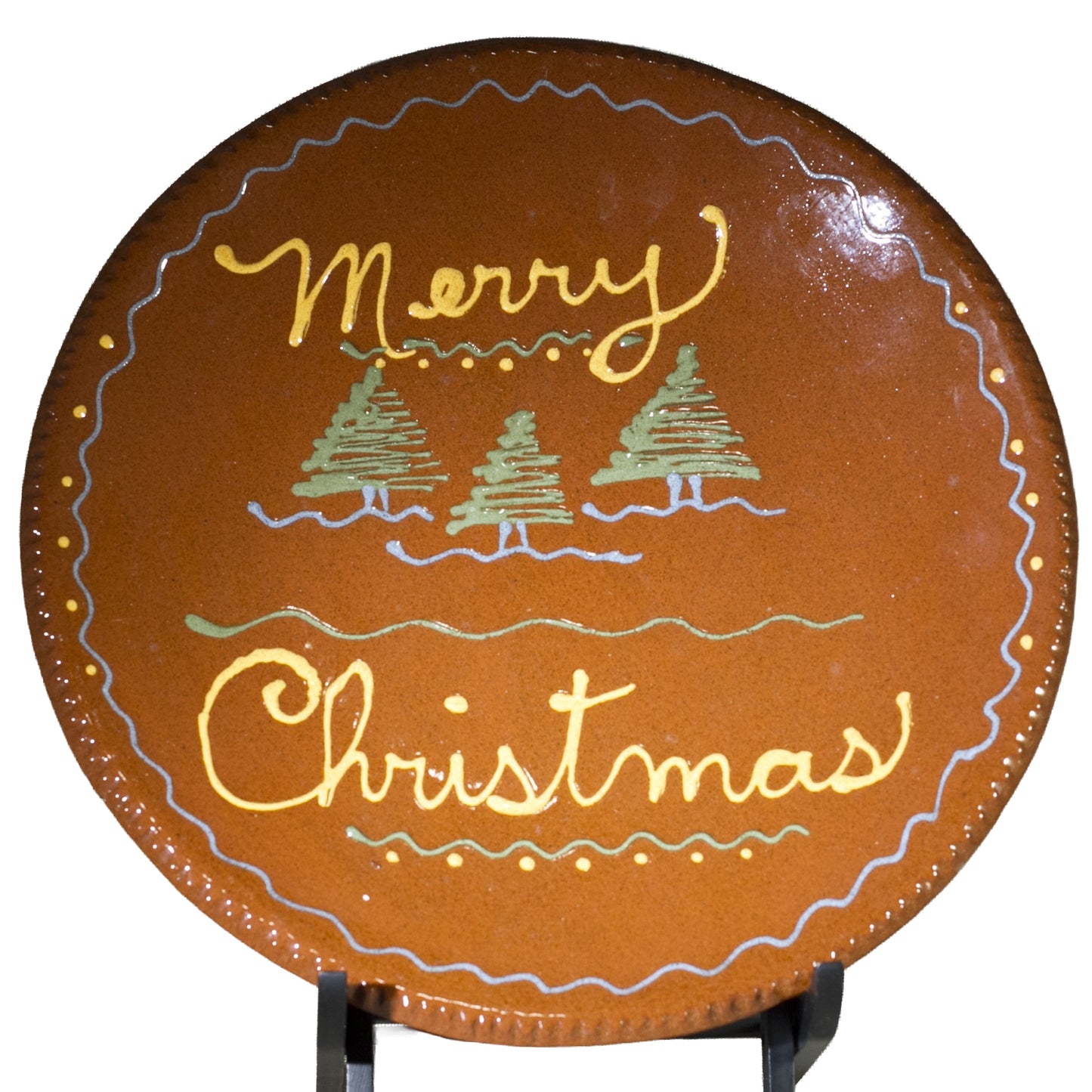 TURTLECREEK REDWARE Merry Christmas Holiday Plate Circa 1990s