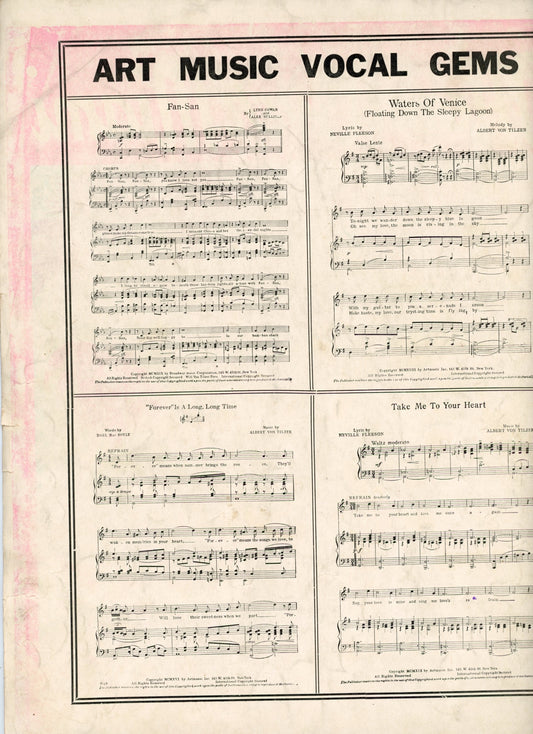 WHEN YOU'RE ALONE Sheet Music ©1919 by Otis Spencer & Eugene West (2)