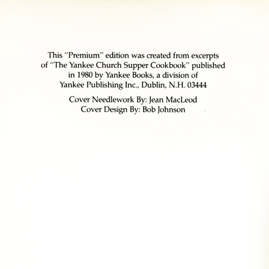 Yankee’s Main Dish Church Supper Cookbook (1980) Mini Yankee Books Recipe Collection Copyright