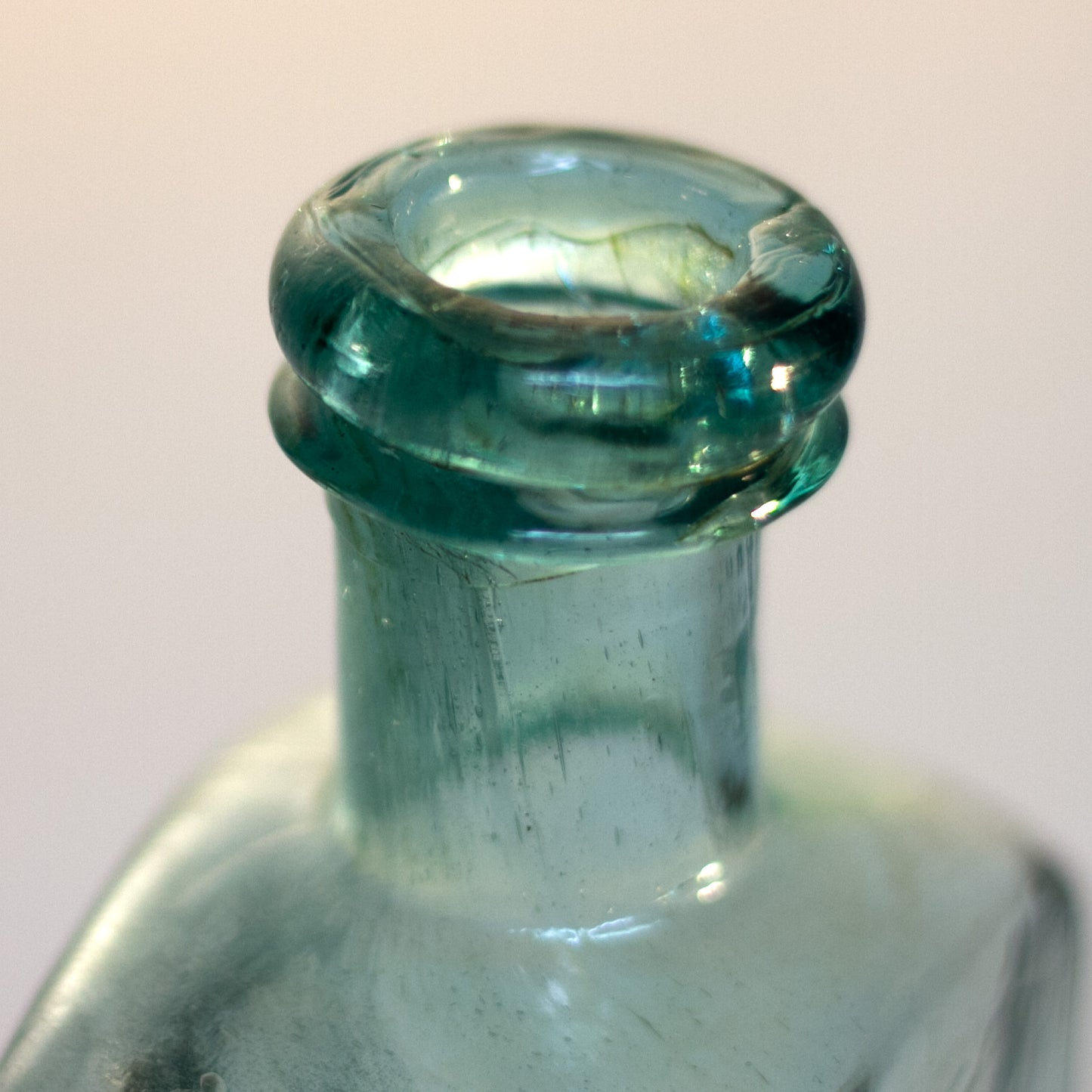 Early HALL'S BALSAM FOR THE LUNGS Aqua Glass Bottle Circa 1860 - 1870