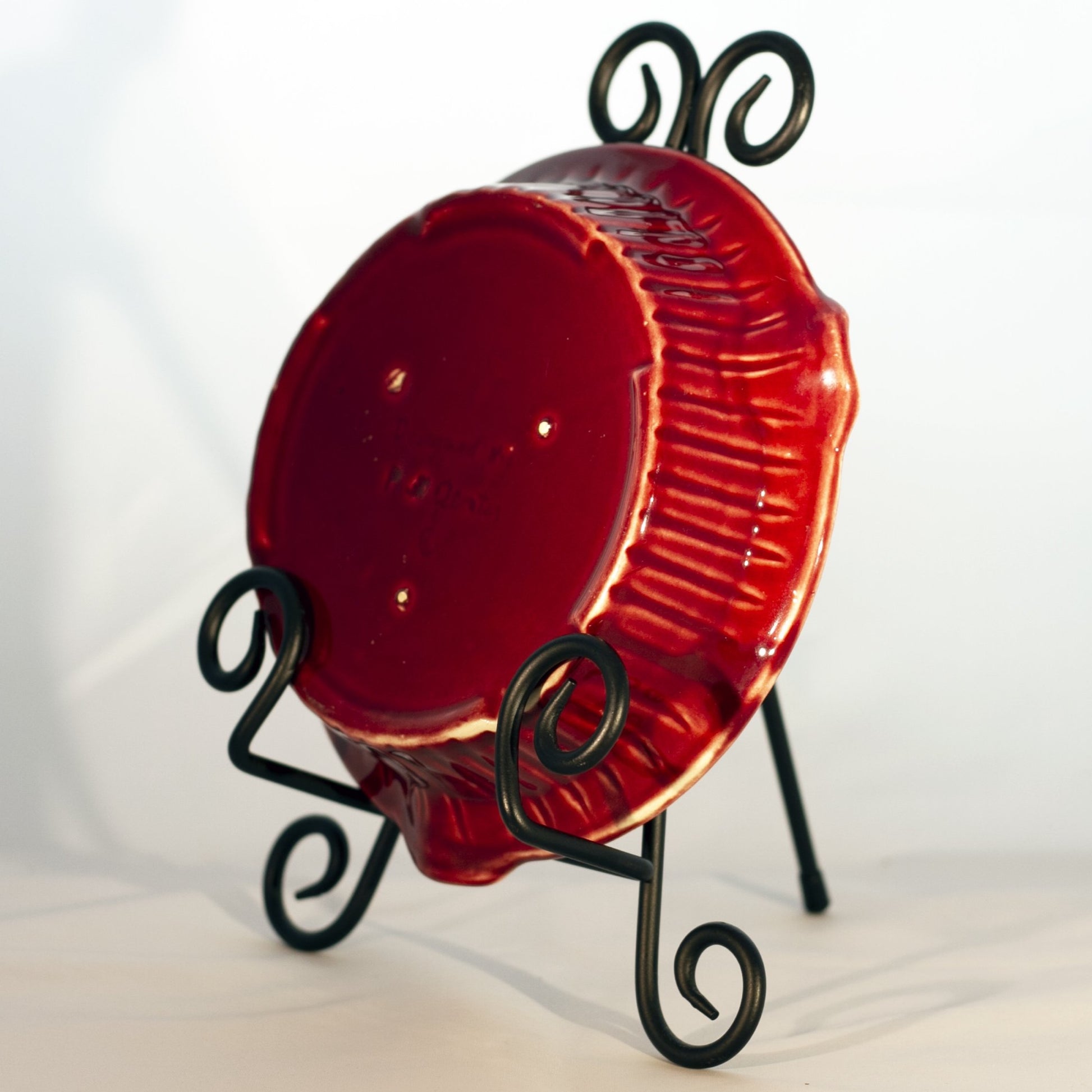 OHIO REPUBLICAN PARTY Commemorative Stoneware Ashtray Cranberry Red Glaze Circa 1960s