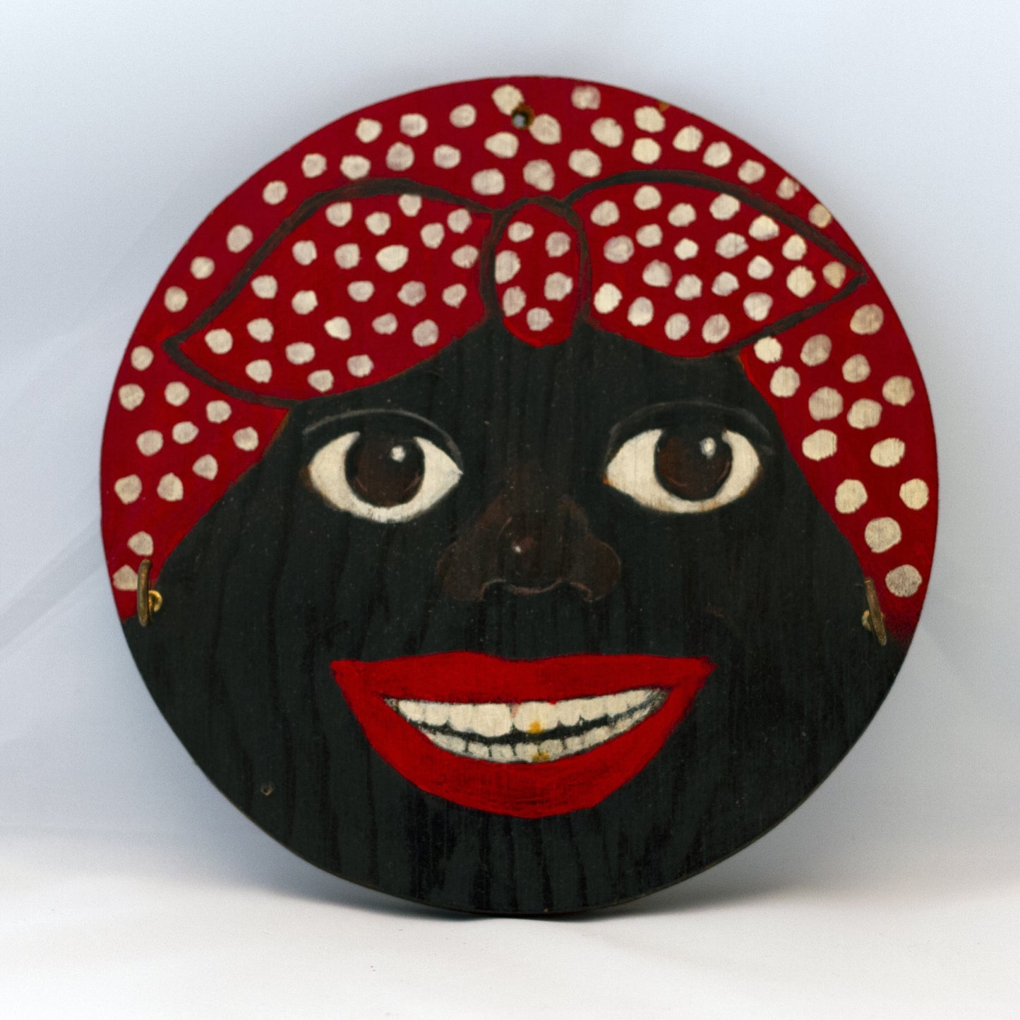 Black Americana AUNT JEMIMA FACE Hand Painted Plaque Circa 1940s