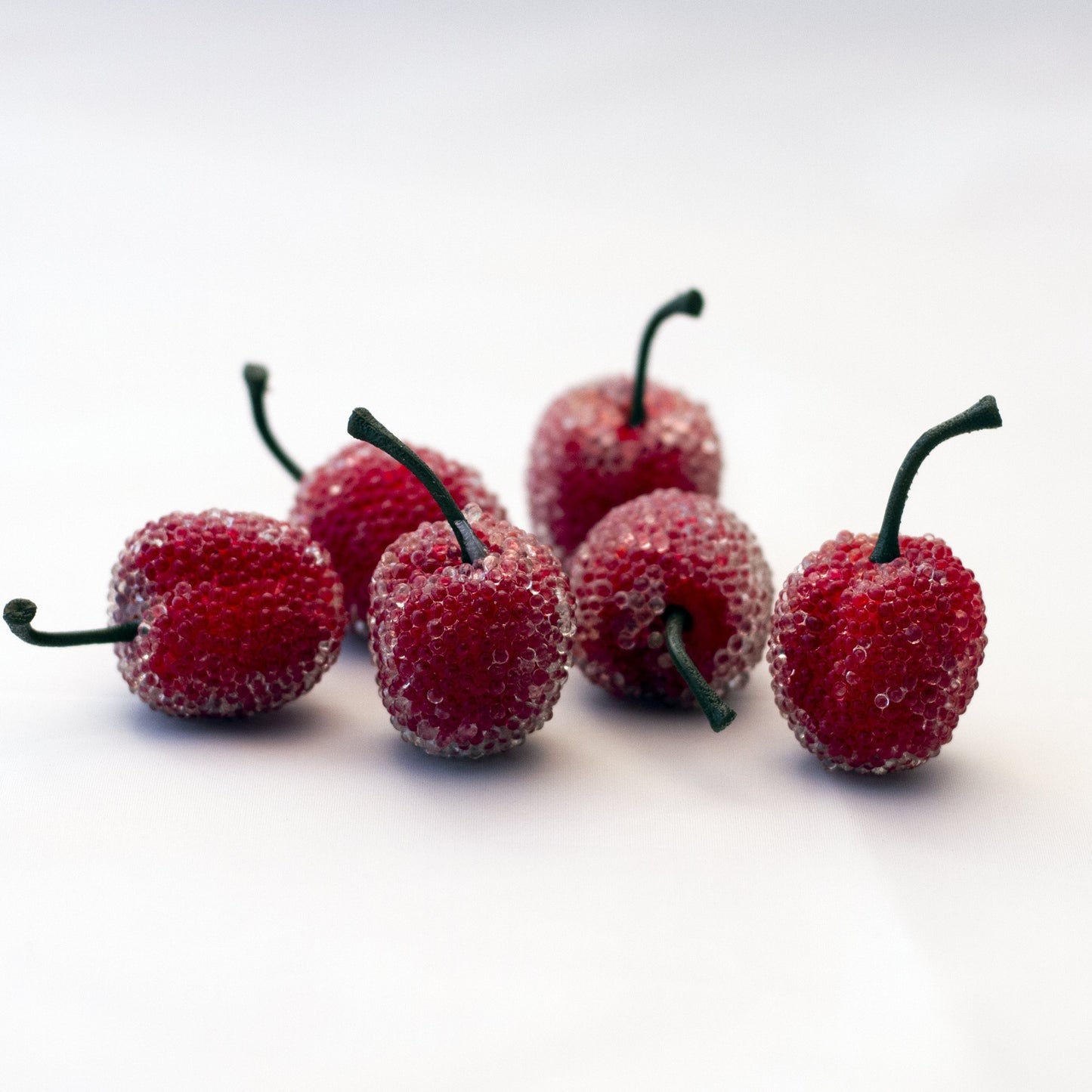 Mid-Century ICY BEADED ARTIFICIAL FRUIT LIMES AND CHERRIES Set of Twelve (12)