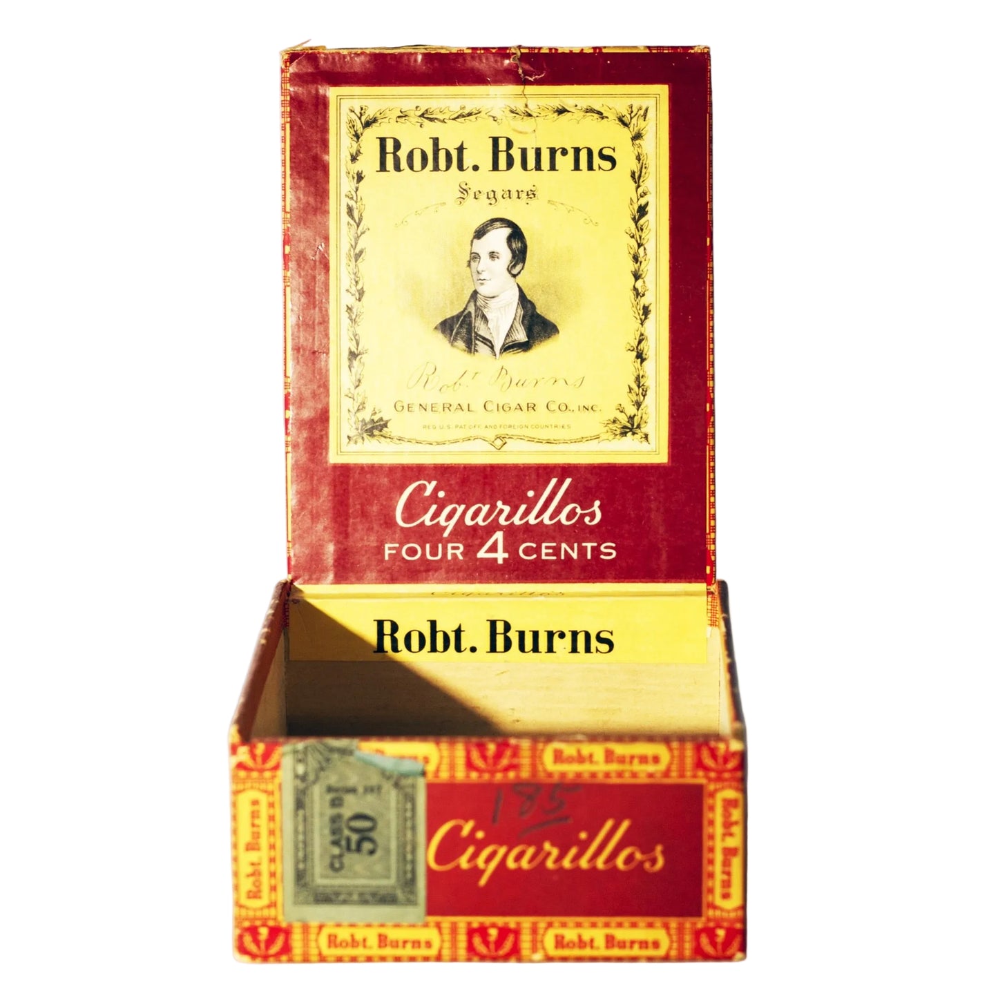 ROBERT BURNS 4¢ CIGAR BOX