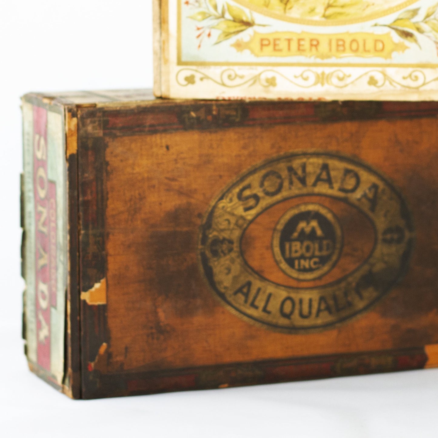 MICHAEL IBOLD & PETER IBOLD Antique Cigar Boxes with Lithograph Paper Labels
