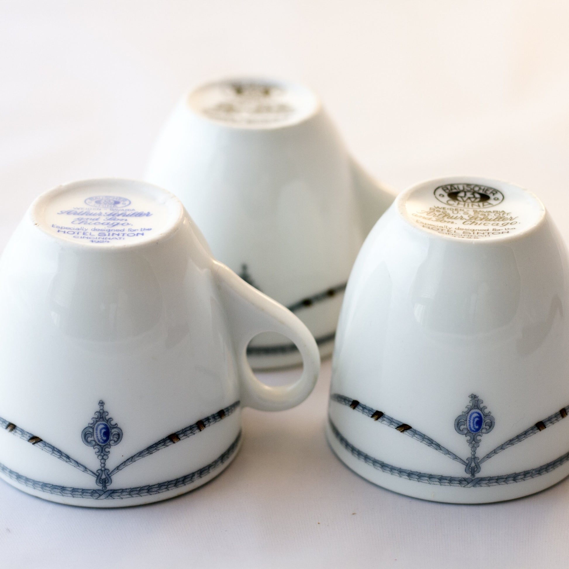 HOTEL SINTON CINCINNATI DEMITASSE CUPS Made by Bauscher Weiden Circa 1920s