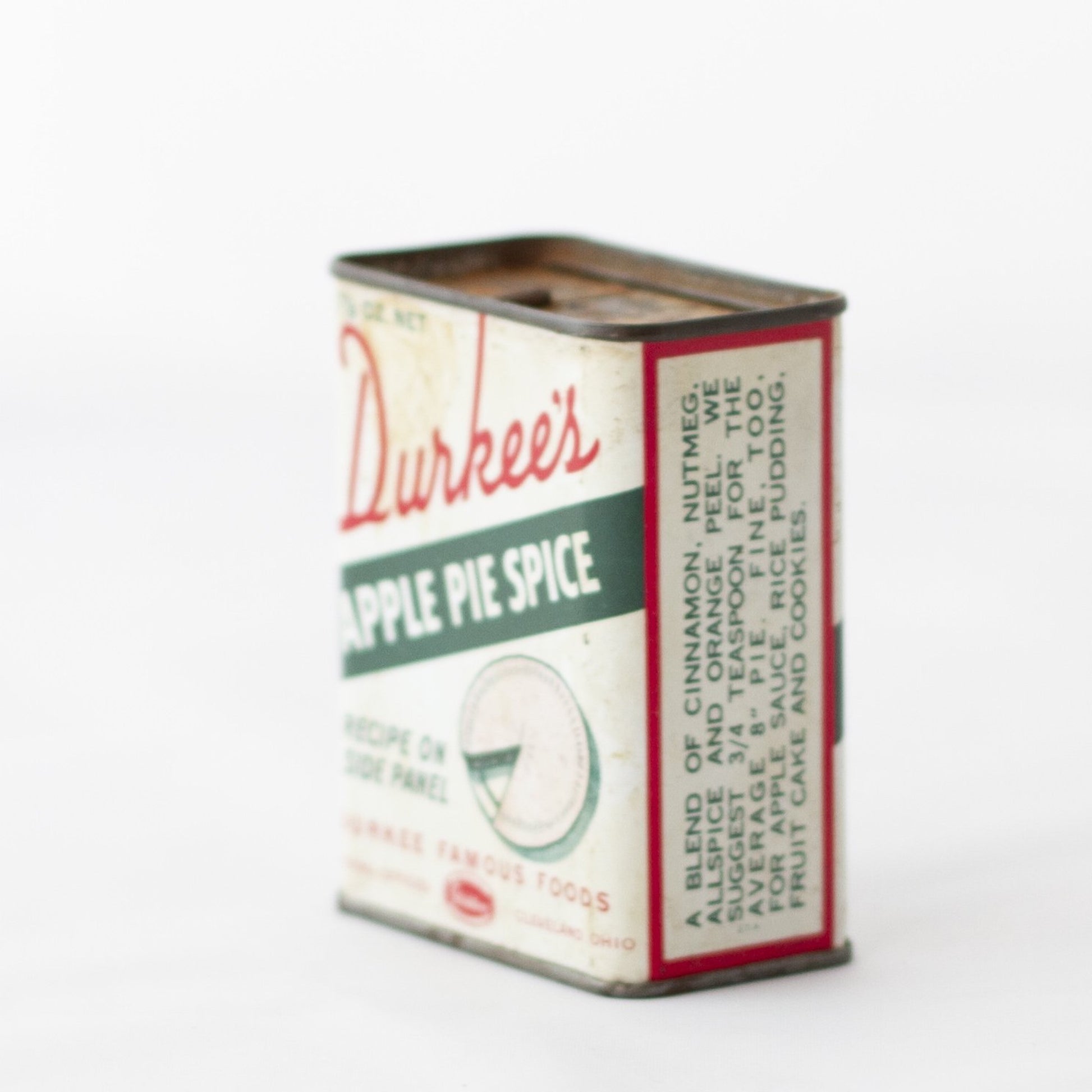 Metal Lithographed Vintage DURKEE'S Apple Pie Spice Tin Circa 1950s - 1960s