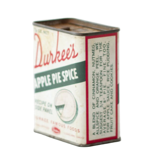 Metal Lithographed Vintage DURKEE'S Apple Pie Spice Tin Circa 1950s - 1960s