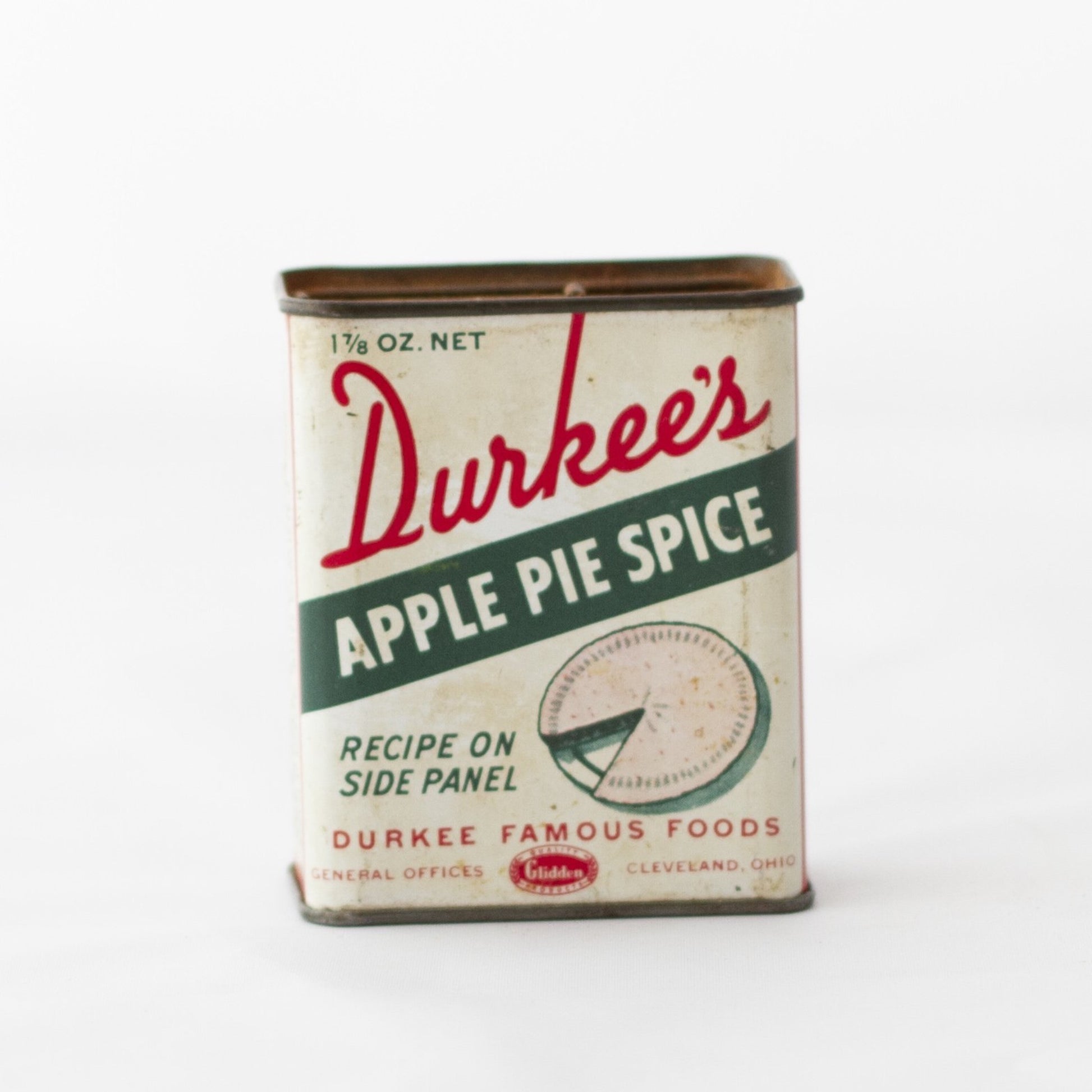 Metal Lithographed Vintage DURKEE'S Apple Pie Spice Tin Circa 1950s - 1960s