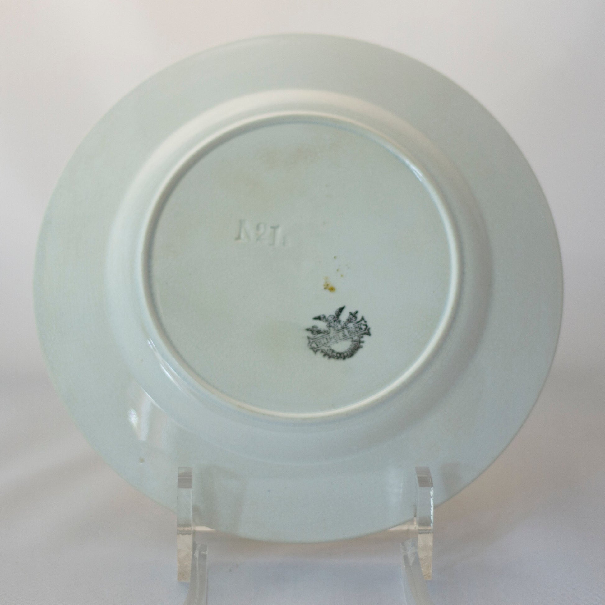 GAUDY STYLE Antique 8 ½” Plate by Villery & Boch Circa 1874 to 1909 Back