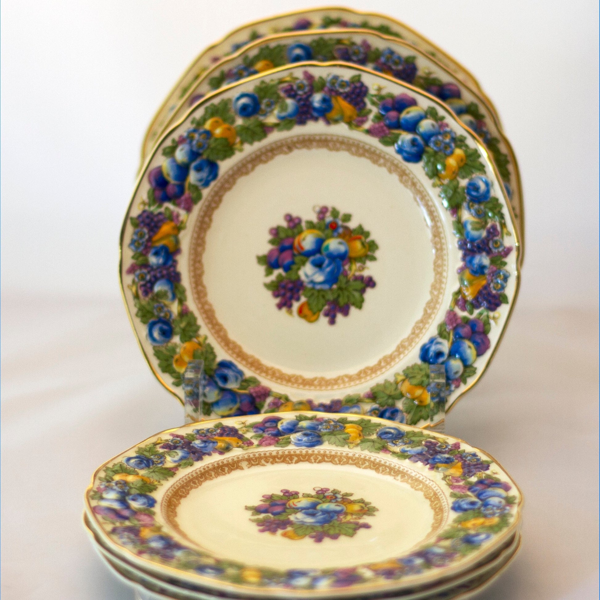 FLORENTINE by Crown Ducal Bread Plate Pattern #1954 Set of Six