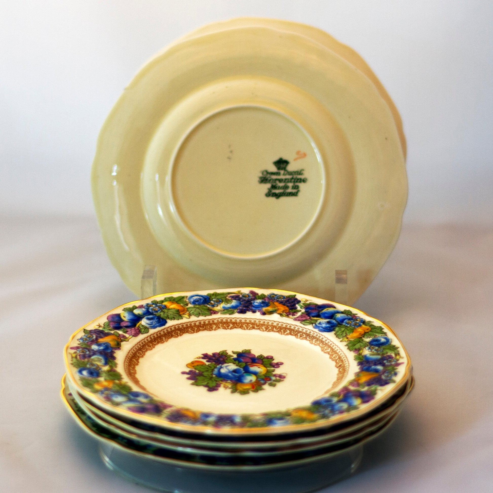 FLORENTINE by Crown Ducal Bread Plate Pattern #1954 Set of Six