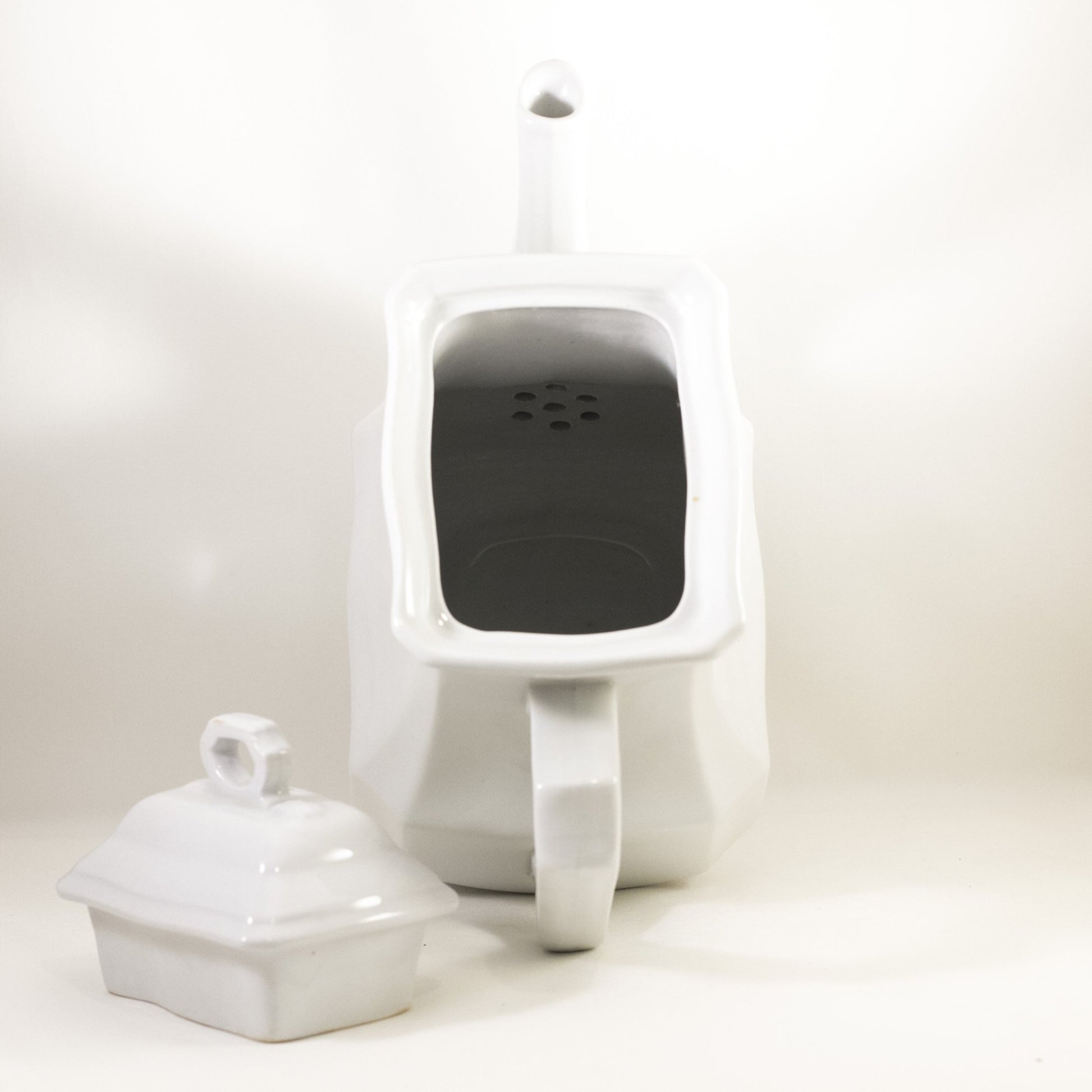 CLASSIC BLOCK OPTIC Ironstone Teapot by J & G Meakin Circa 1890 (5)