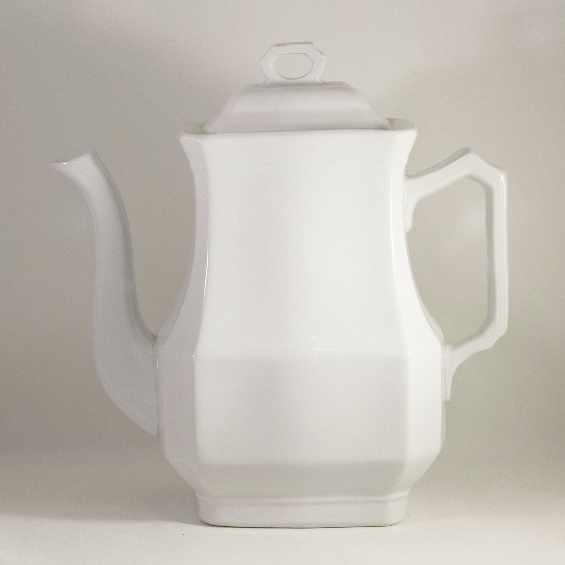 CLASSIC BLOCK OPTIC Ironstone Teapot by J & G Meakin Circa 1890 (2)