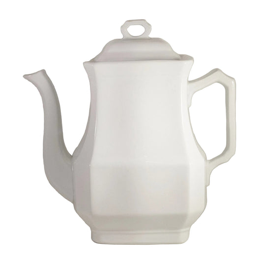 CLASSIC BLOCK OPTIC Ironstone Teapot by J & G Meakin Circa 1890 (2)