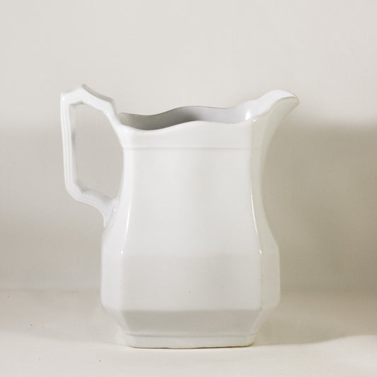 CLASSIC OPTIC BLOCK by J & G Meakin Antique Ironstone Small Pitcher Circa 1890 (1)