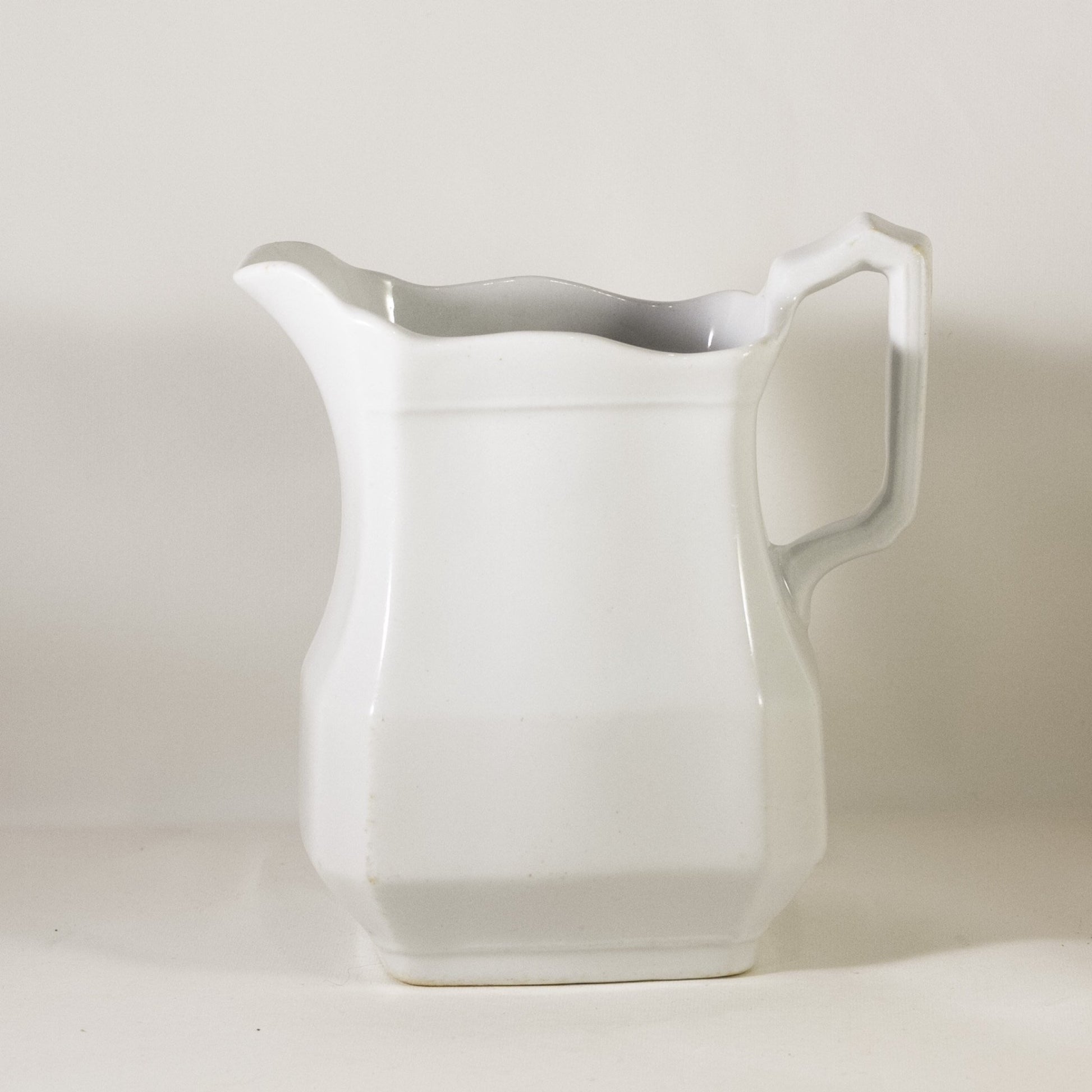 CLASSIC OPTIC BLOCK by J & G Meakin Antique Ironstone Small Pitcher Circa 1890 (3)