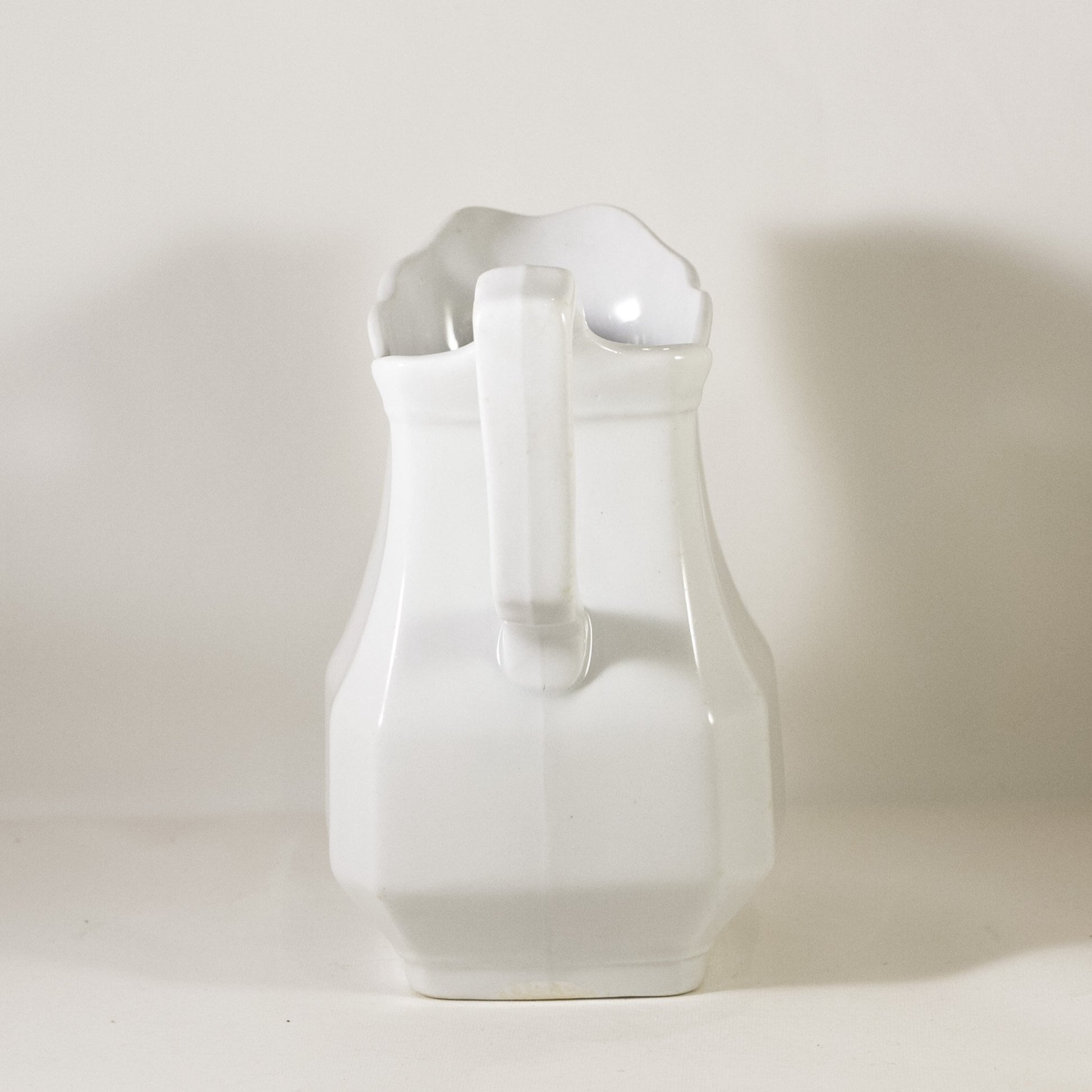 CLASSIC OPTIC BLOCK by J & G Meakin Antique Ironstone Small Pitcher Circa 1890 (4)
