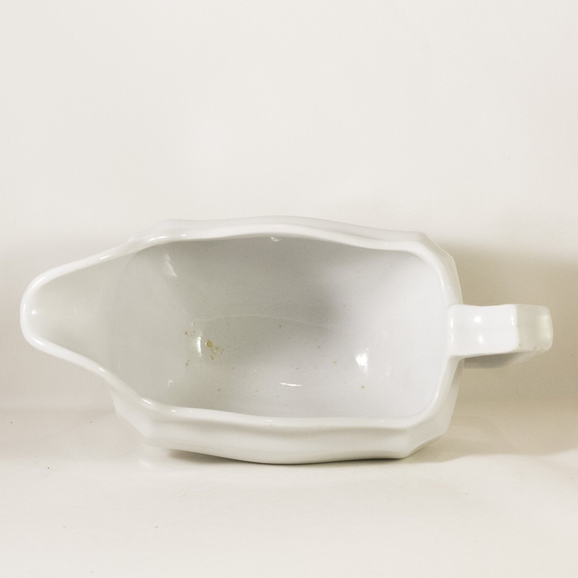 CLASSIC BLOCK OPTIC Antique Ironstone Sauce Boat by J & G Meakin Circa 1890 (2)