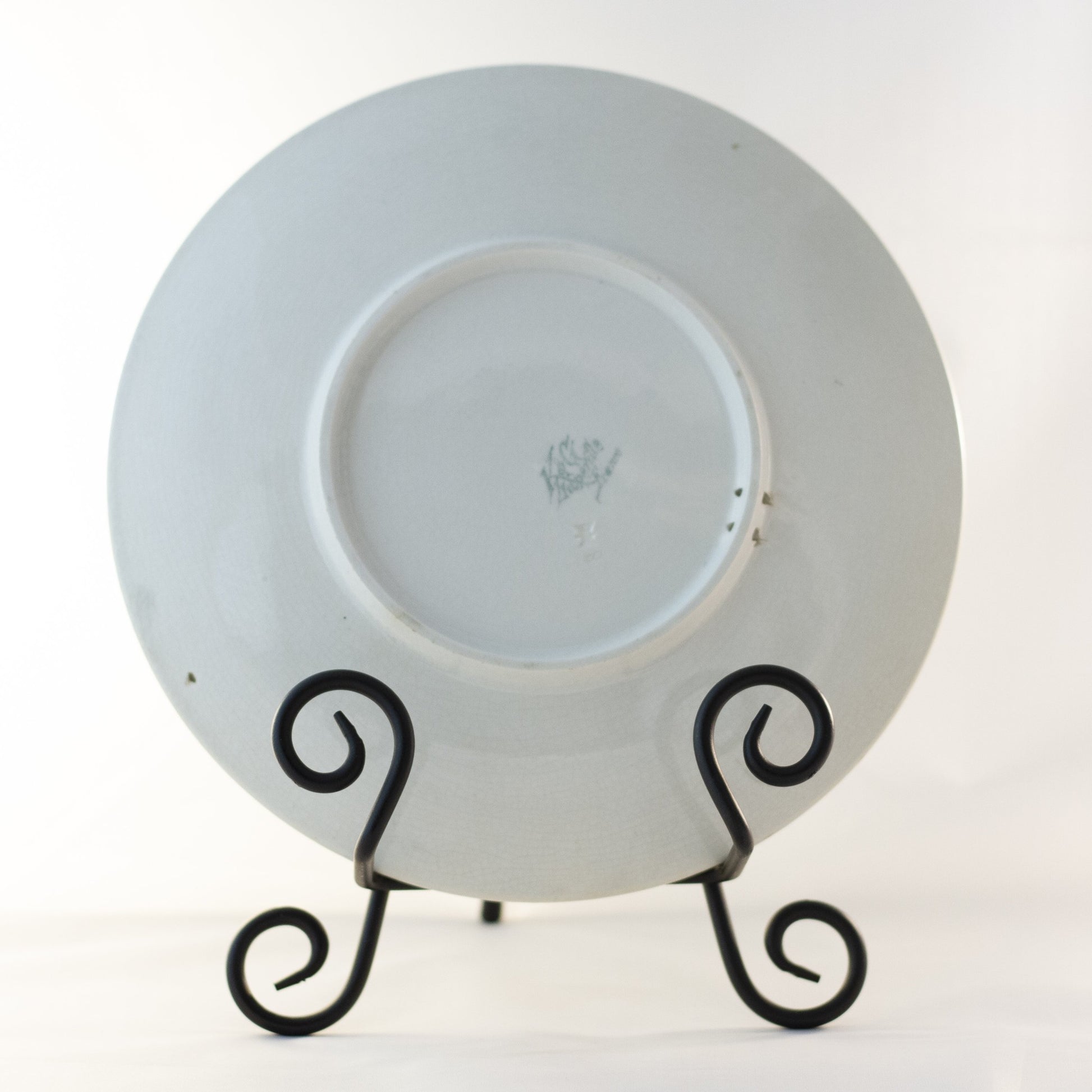 K & G LUNÉVILLE FRENCH FAIENCE PLATE HAND PAINTED CHERRIES 8 ½” Signed Obert Circa 1900