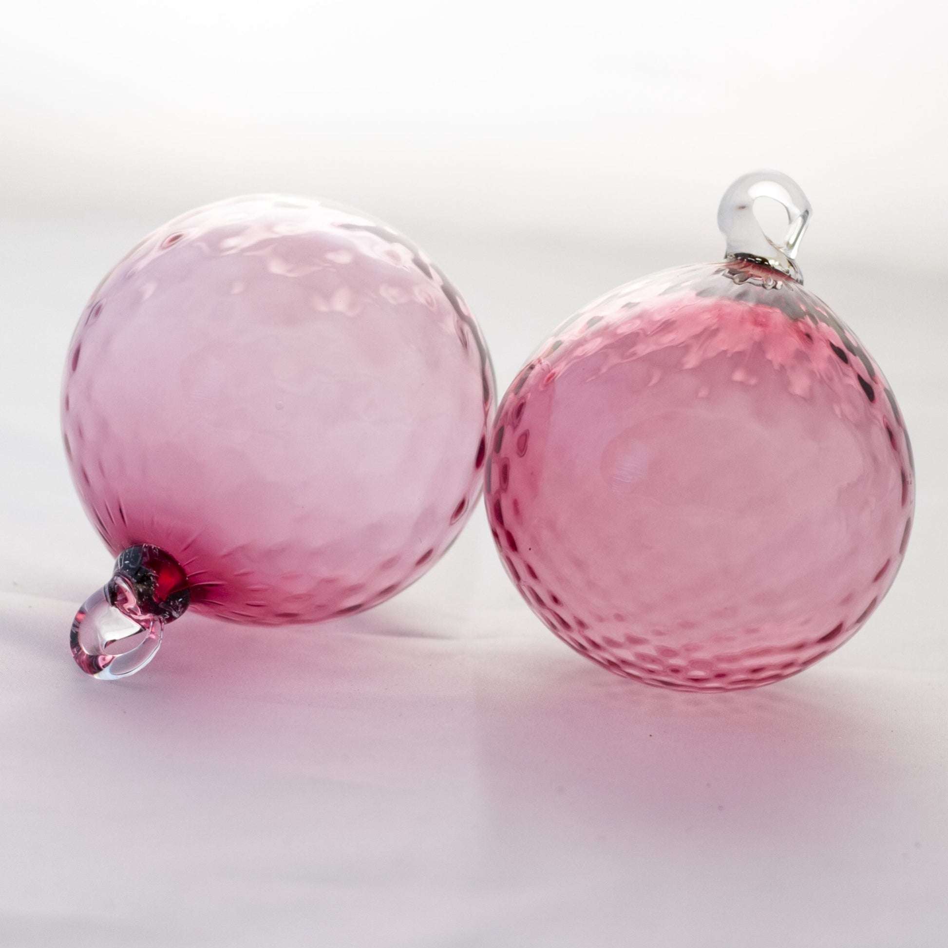 PILGRIM CRANBERRY HAND BLOWN CRANBERRY GLASS BAUBLES Circa 1970s