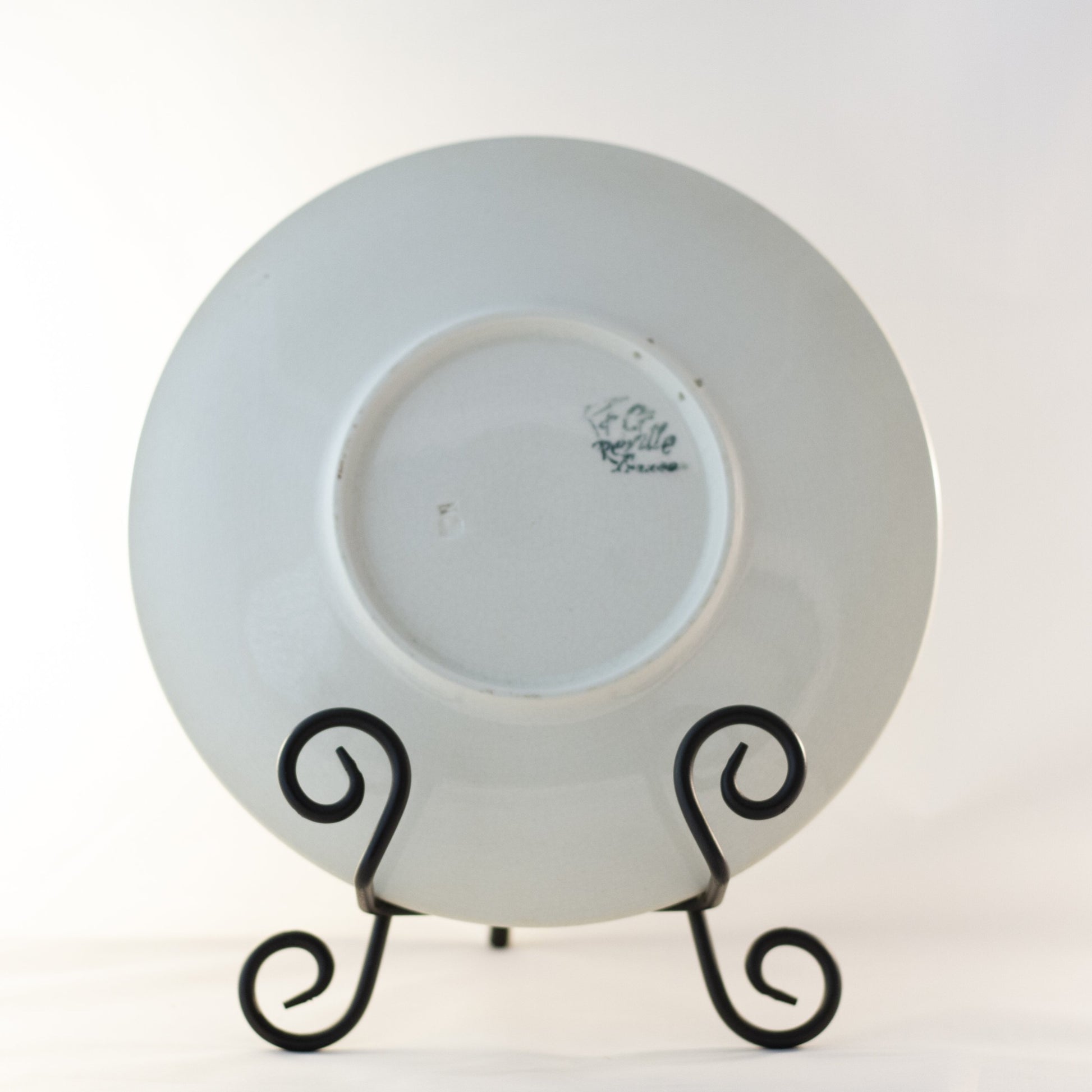 K & G LUNÉVILLE FRENCH FAIENCE PLATE HAND PAINTED PEACHES 8 ½” Signed Obert Circa 1900