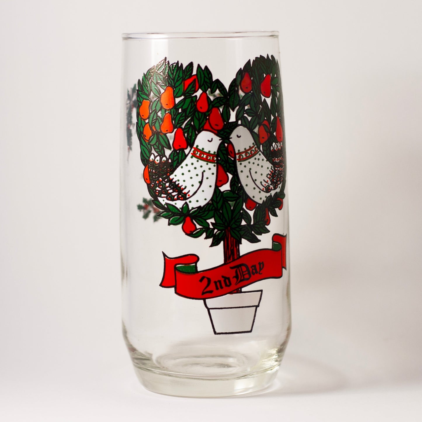 Whimsical 2nd Day of the TWELVE DAYS OF CHRISTMAS Glass
