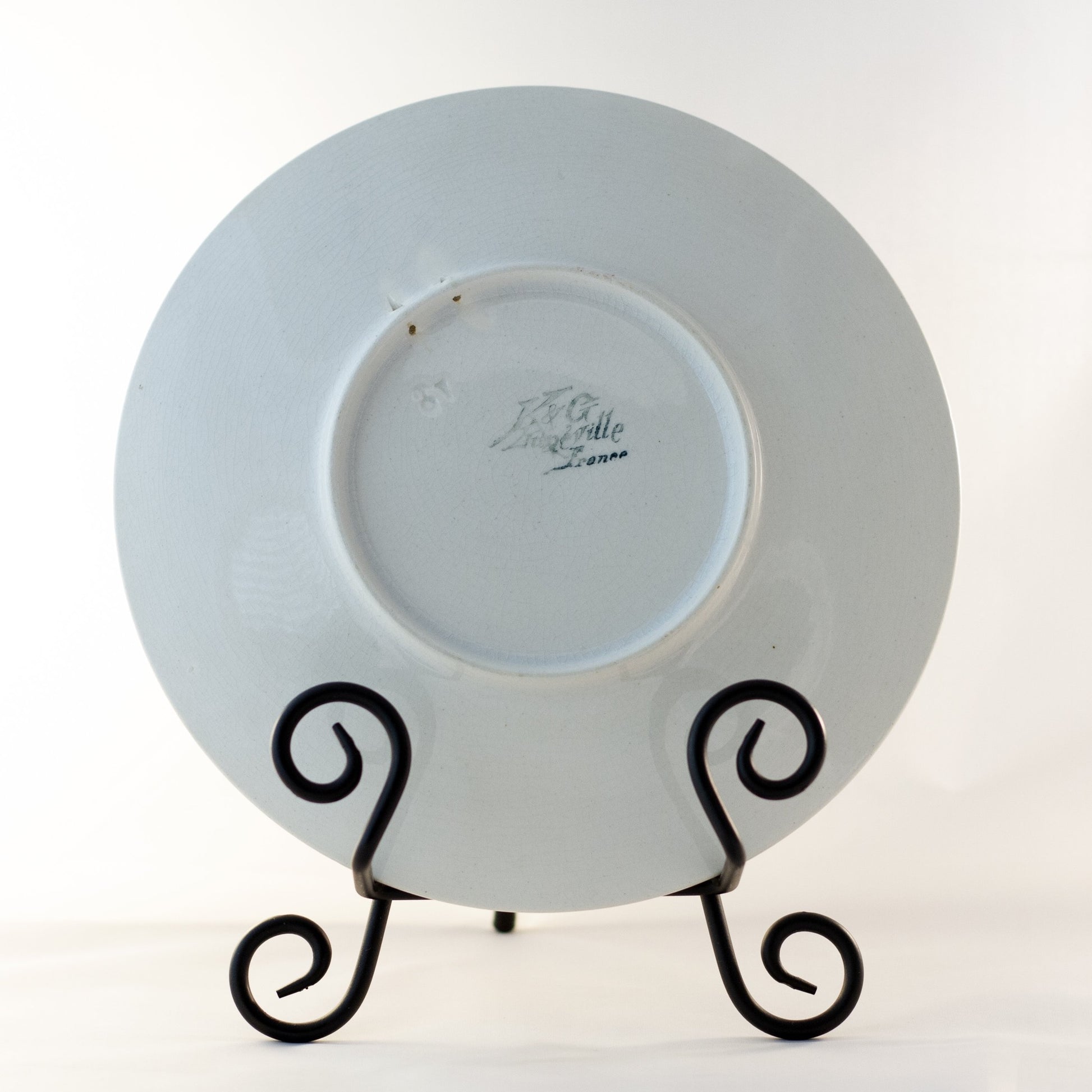 K & G LUNÉVILLE FRENCH FAIENCE PLATE HAND PAINTED ORANGES 8 ½” Signed Obert Circa 1900