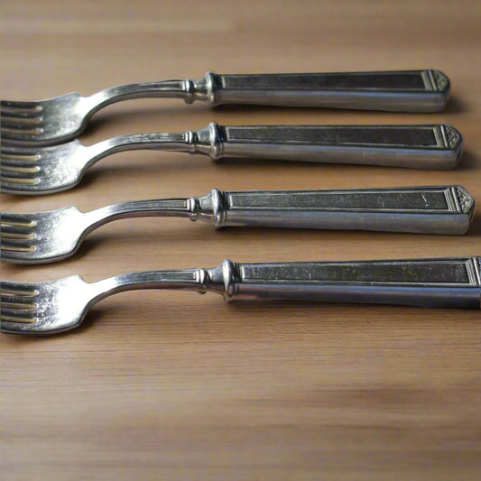 ANNIVERSARY SILVER PLATE DINNER FORKS by 1847 Rogers Brothers Set of Four (4)