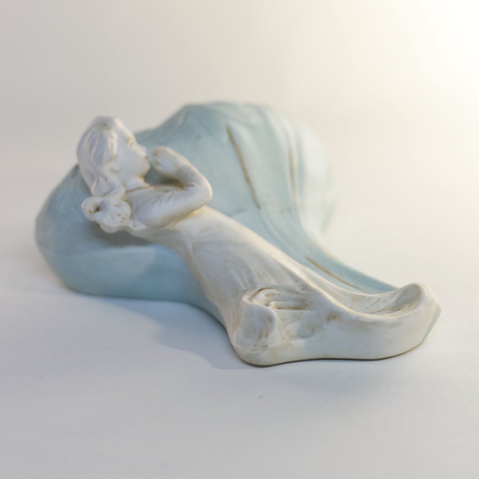 HOLY WATER FONT Depicting PRAYING GIRL Hand-Glazed