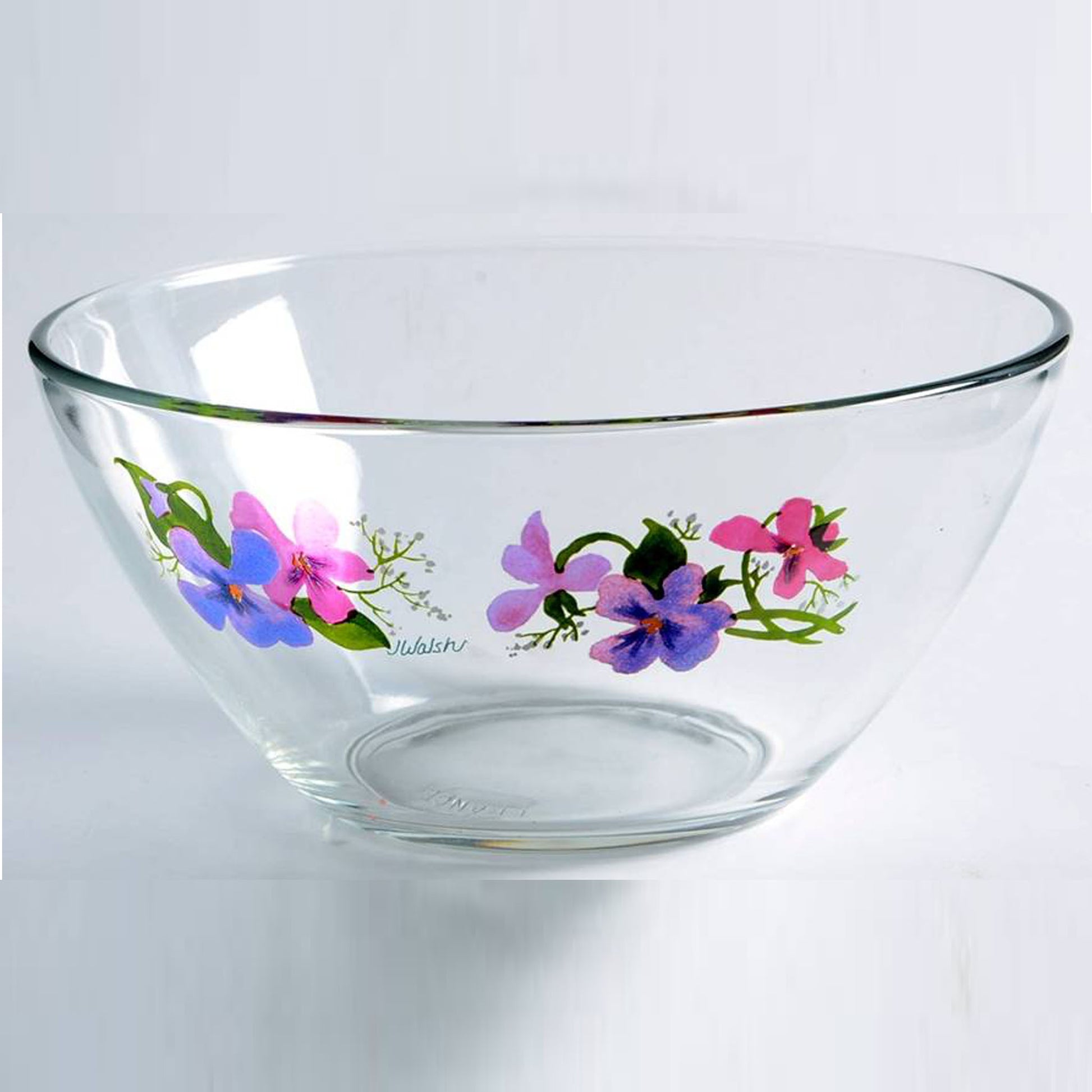 WILD VIOLETS COLLECTION By Avon Hand Painted Small Fruit Bowl Made in France 22K Gold Image 1