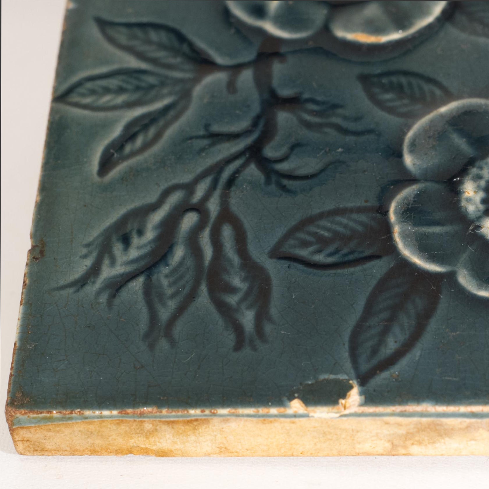 Antique MAW & COMPANY BROSELEY Raised Relief Decorative Tile Circa 1860 (4)