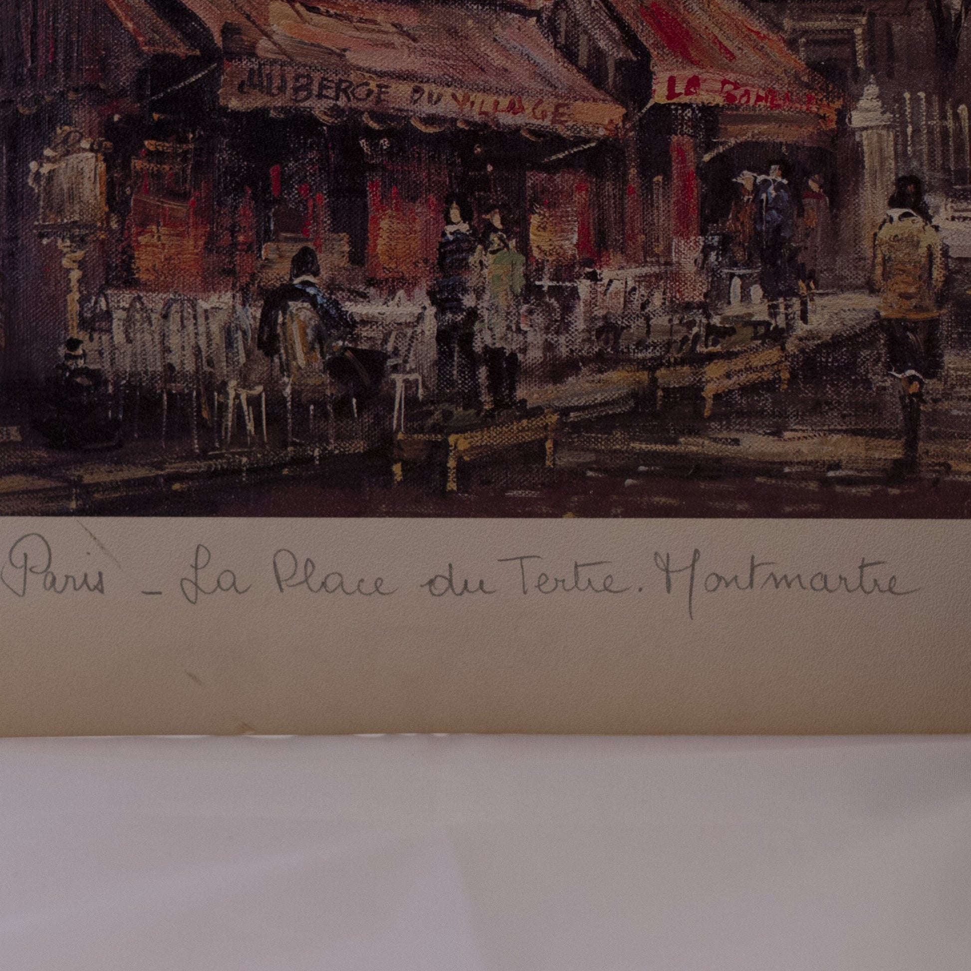 Paris – La Place du Tertre Lithograph Print by Brunet Marked © 1981 – Lutèce Edition – PARIS