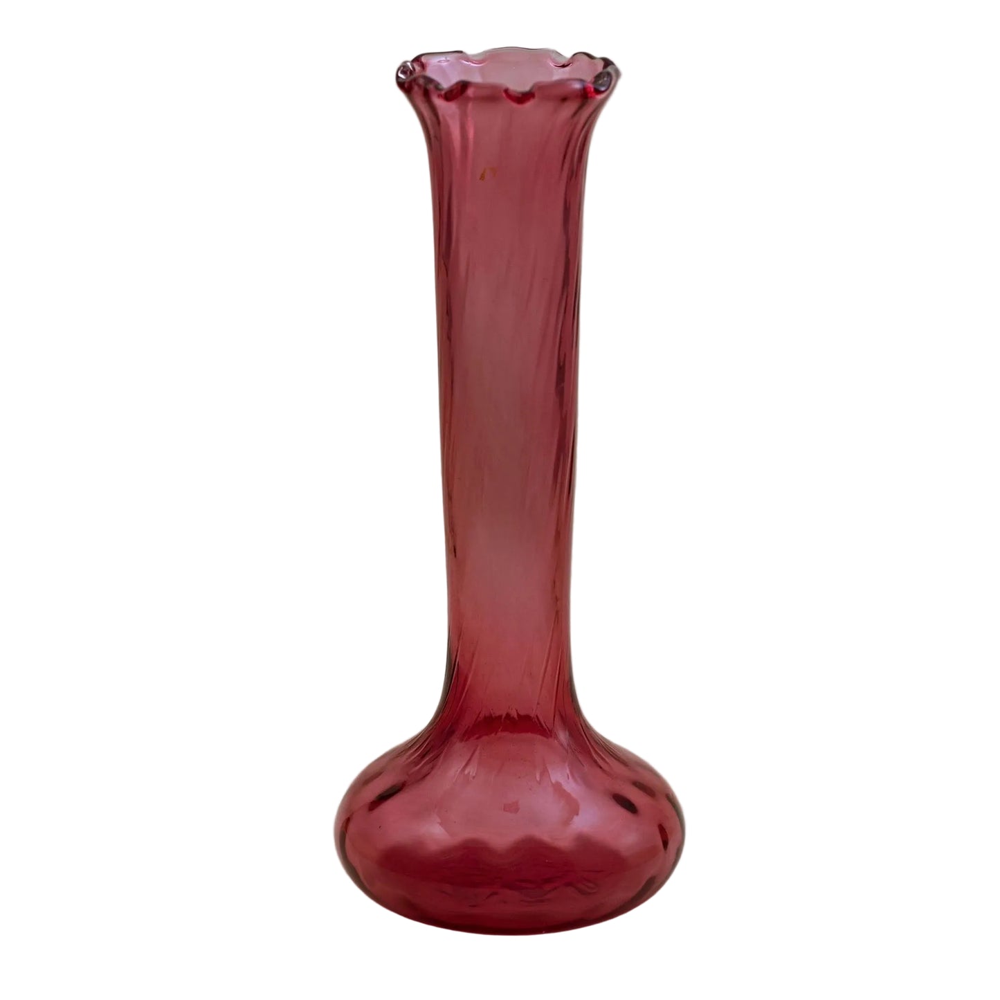 Cranberry Pilgrim Glass Bud Vase