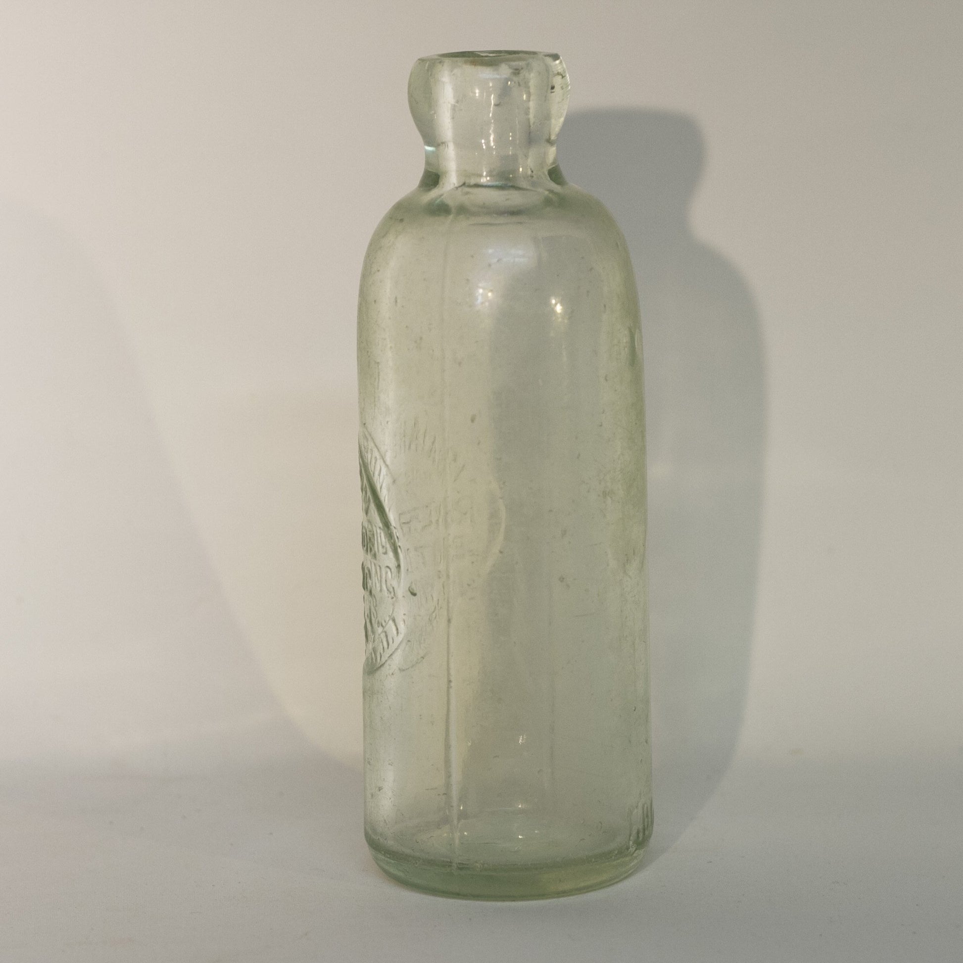 ISAIAH BUNN RIVERSIDE BOTTLING WORKS Warwick, NY Rare Hutchinson Bottle with Spelling Error Circa 1888 - 1893
