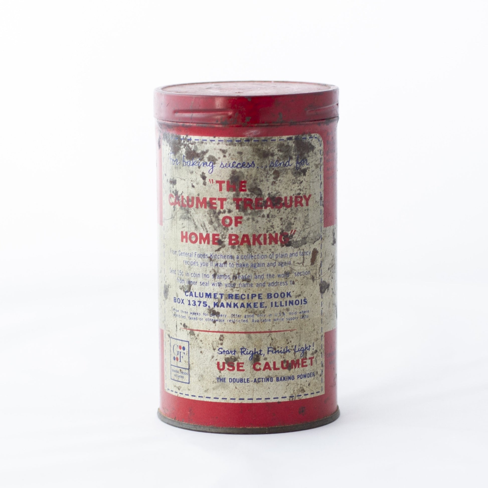 Calumet Baking Powder Tin 1960s Back
