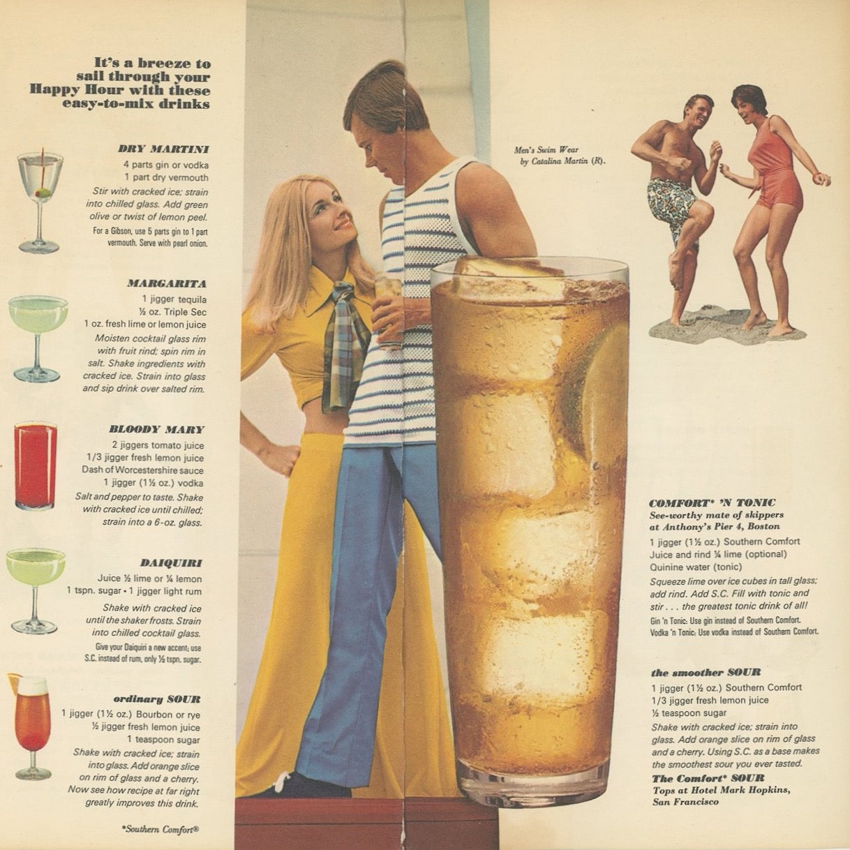 BEACHCOMBERS' HAPPY HOUR BARGUIDE Pamphlet by Southern Comfort Circa 1970