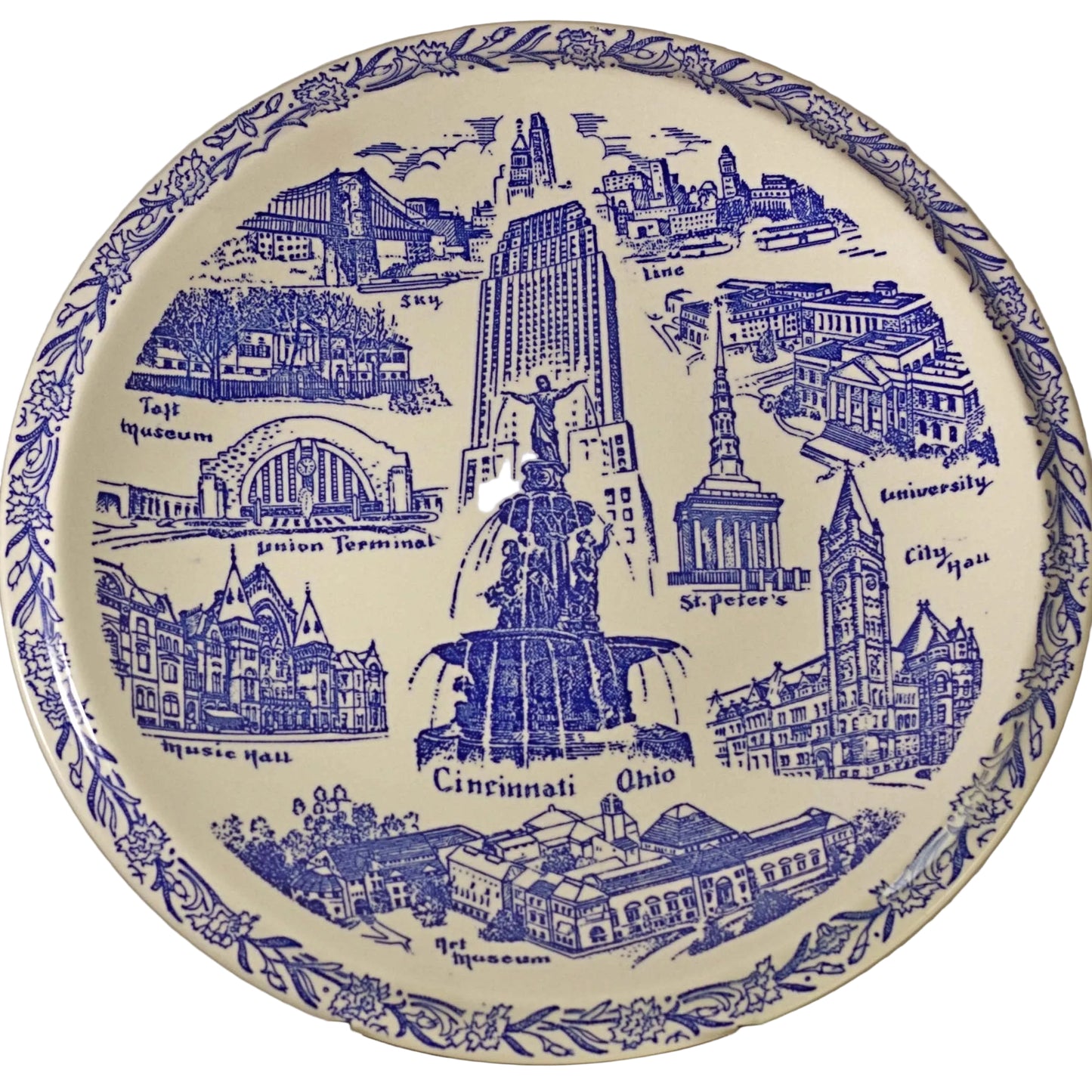 QUEEN CITY OF THE WEST Cincinnati Ohio Souvenir Plate