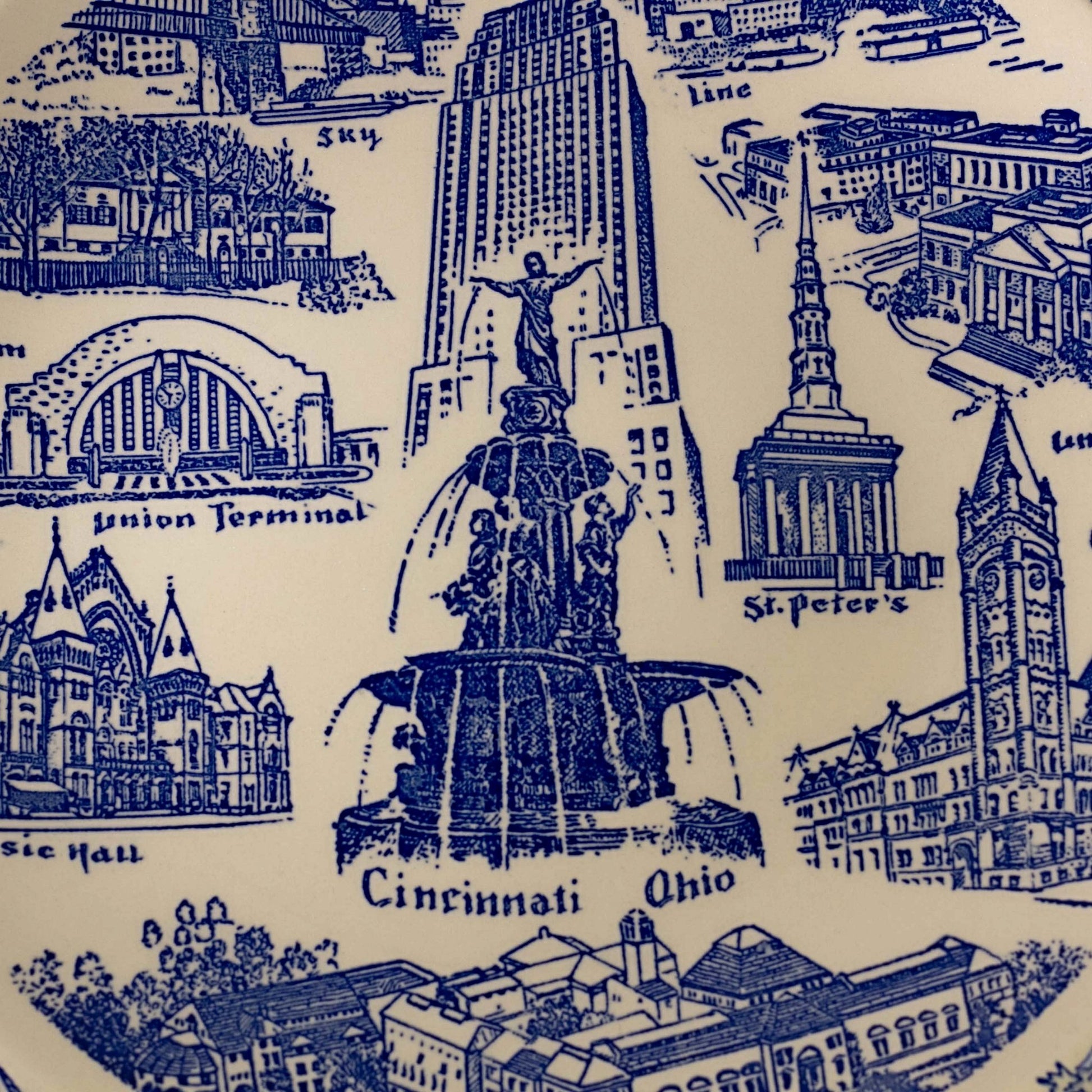 QUEEN CITY OF THE WEST Cincinnati Ohio Souvenir Plate