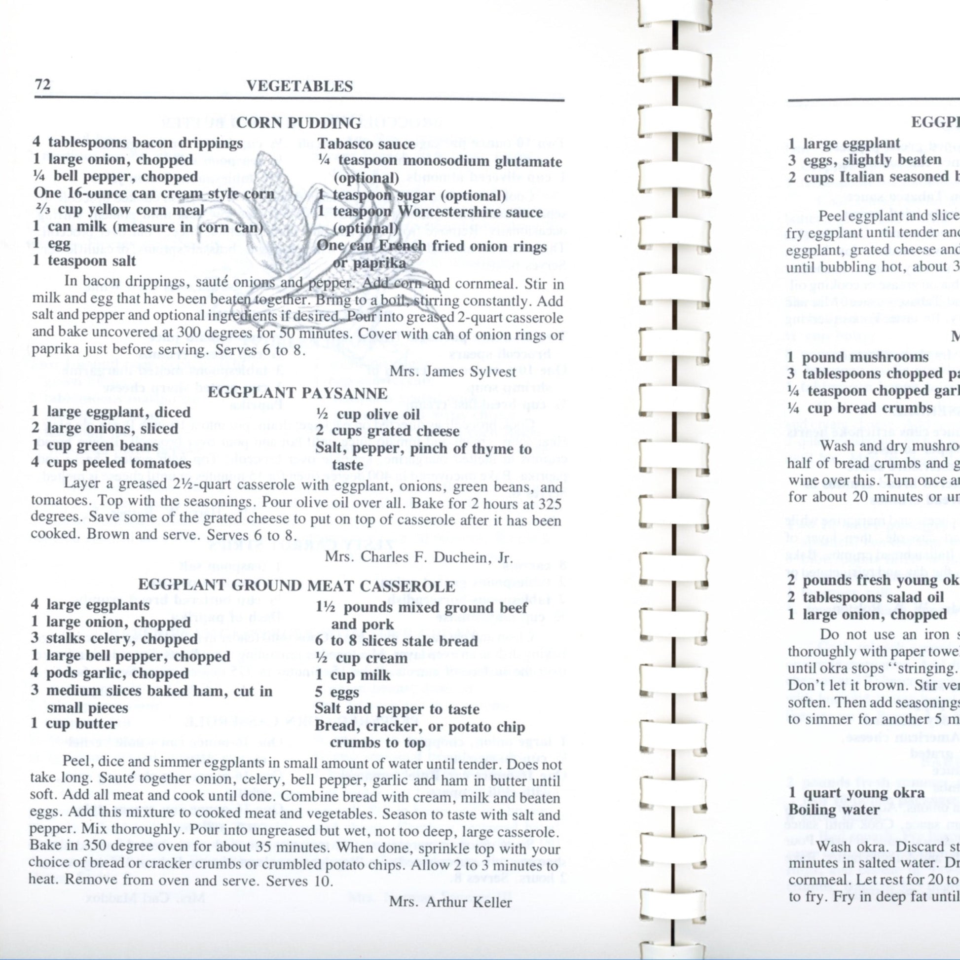 RIVER ROAD RECIPES II: A Second Helping | Junior League of Baton Rouge | 1986 ©1976 Sample Vegetable Recipes