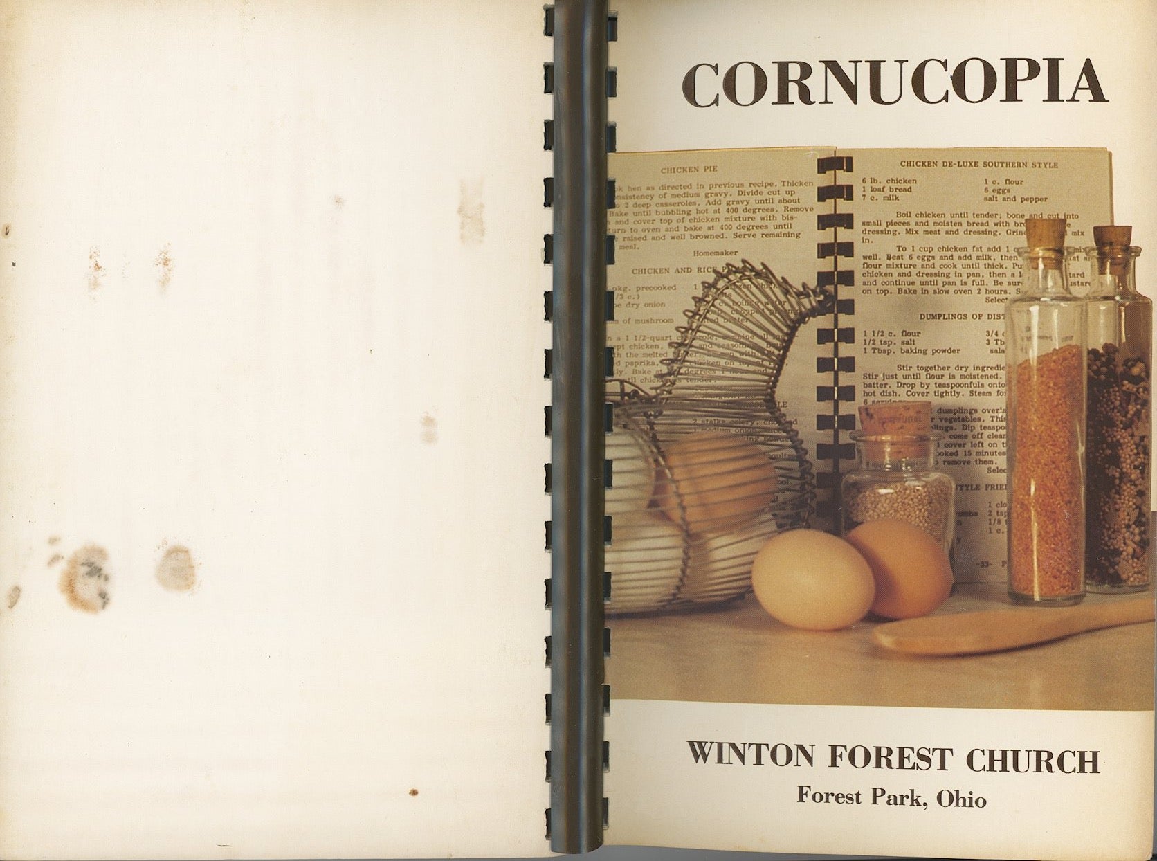 CORNUCOPIA, A Collection of Recipes | Winton Forest Church, Forest Park Ohio | Copyright 1978 Front and Back Covers