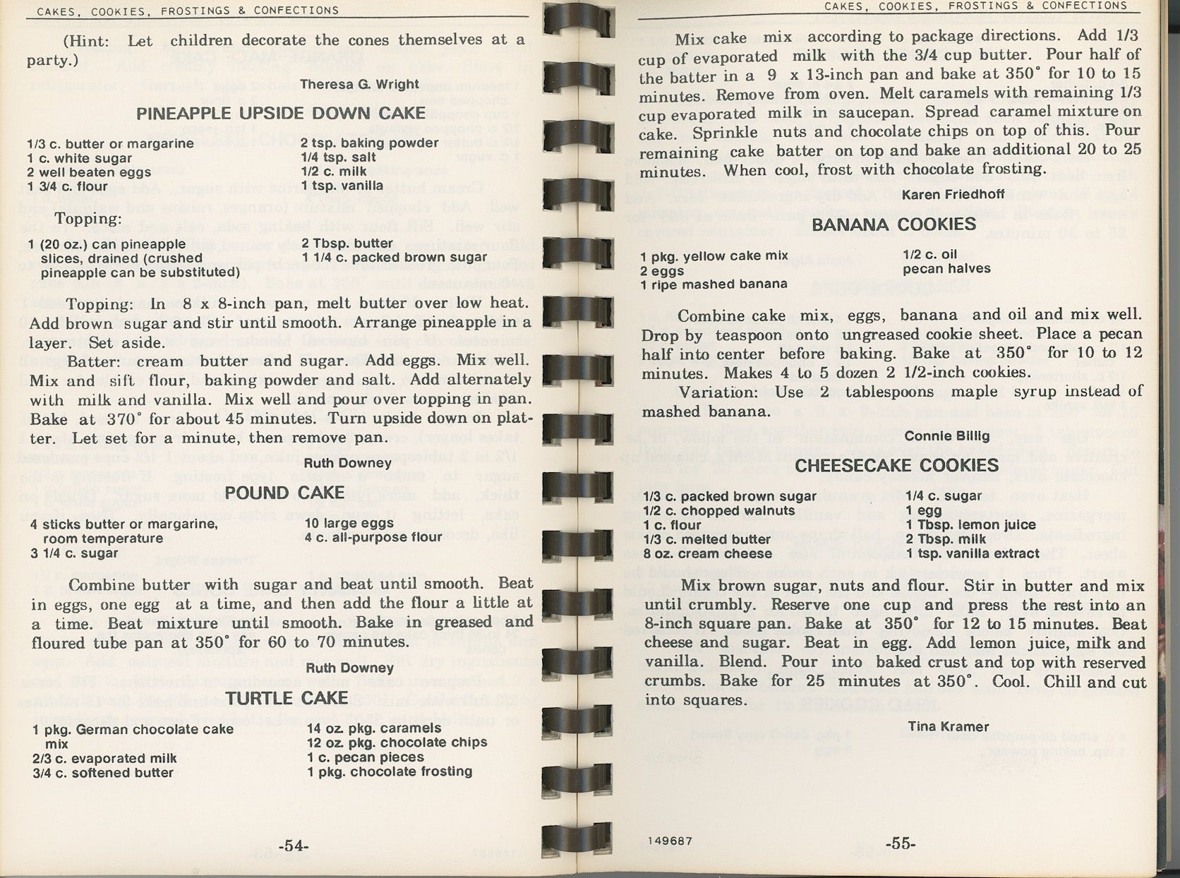 CORNUCOPIA, A Collection of Recipes | Winton Forest Church, Forest Park Ohio | Copyright 1978 Sample dessert recipes