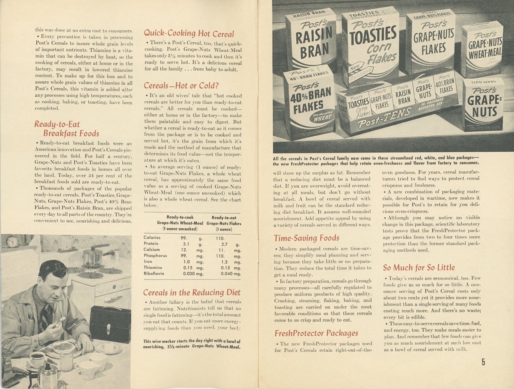 YOU CAN COUNT ON CEREALS Vintage Recipe Booklet Published by General Foods Circa 1948