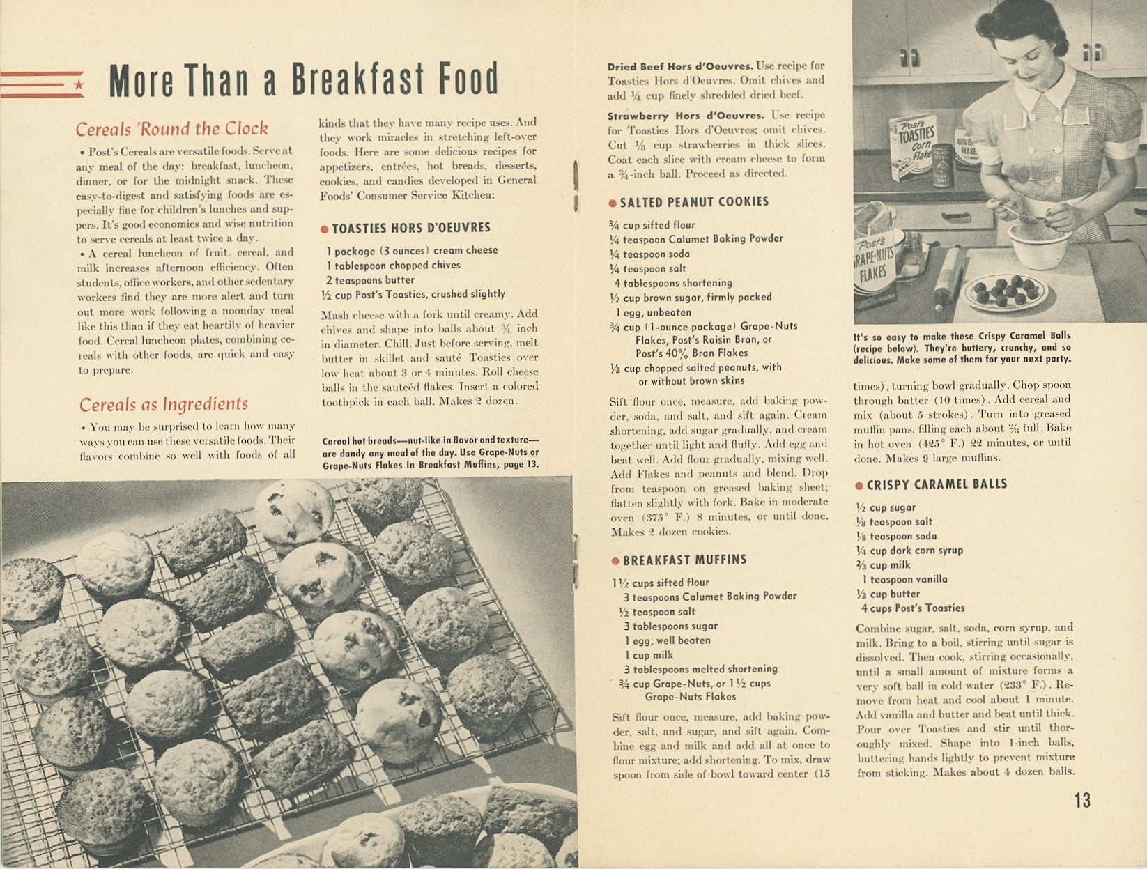 YOU CAN COUNT ON CEREALS Vintage Recipe Booklet Published by General Foods Circa 1948
