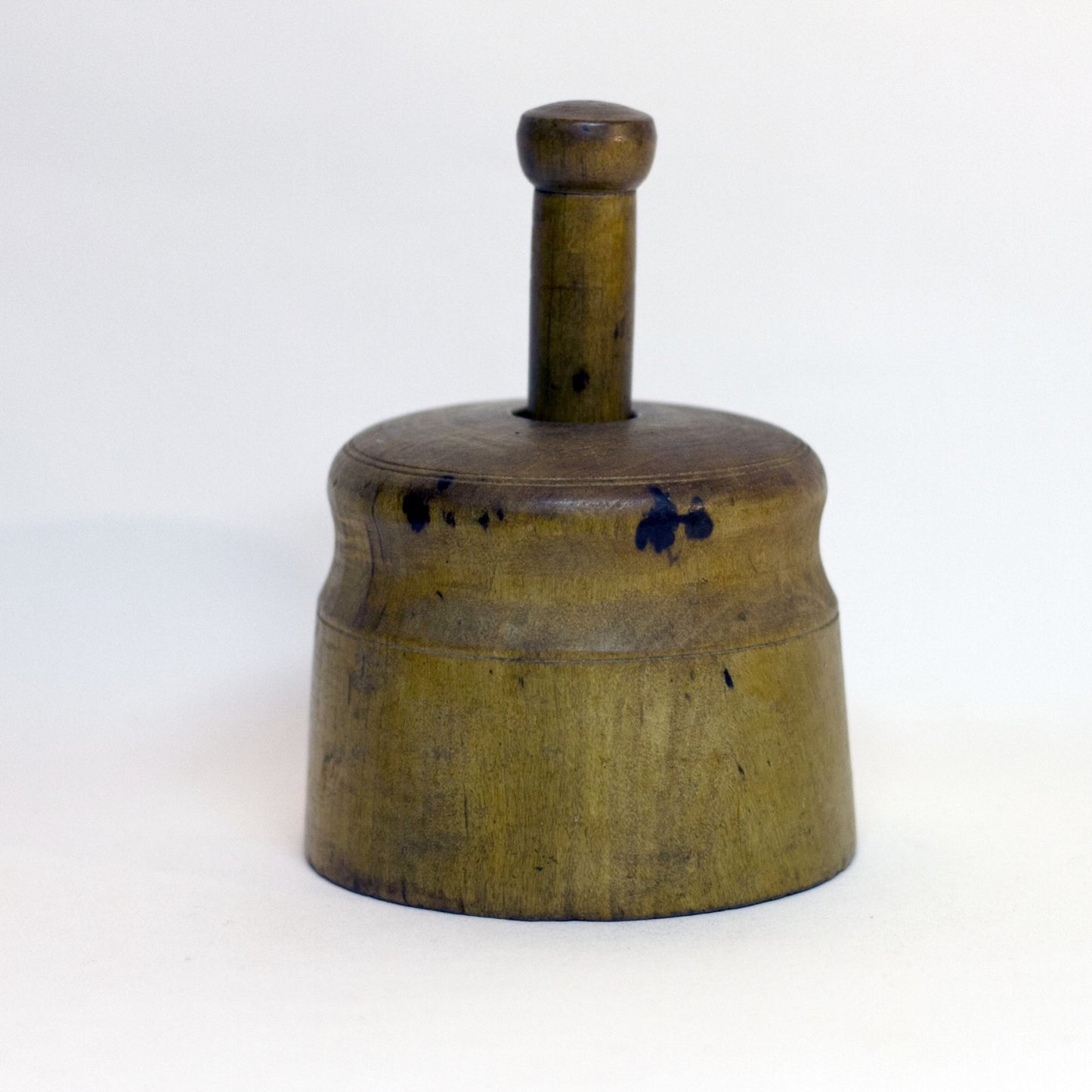 Antique PRIMITIVE BUTTER MOLD Cow and Wheat or Maize Ears Motif Circa Late 1800s