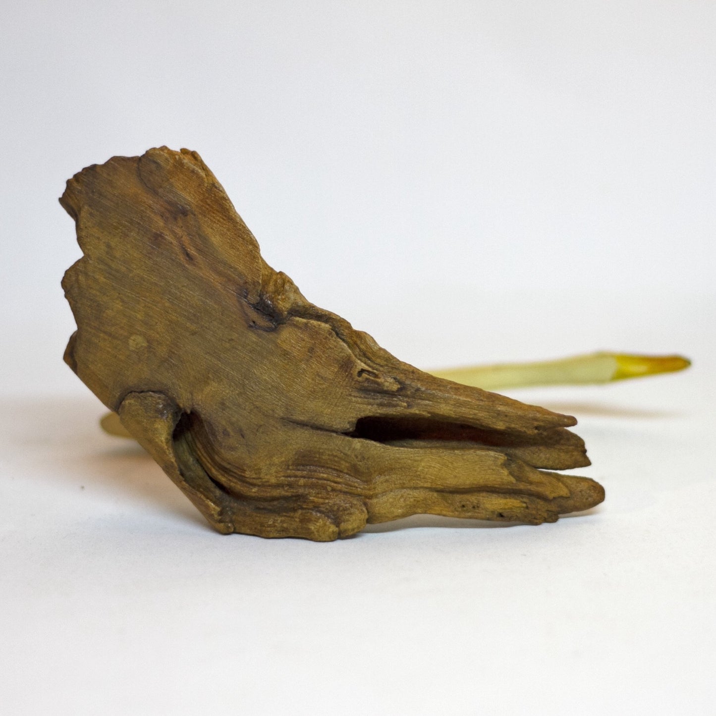 Hand Painted and Carved LONG-NECKED CRANE WOOD SCULPTURE Circa 1980s