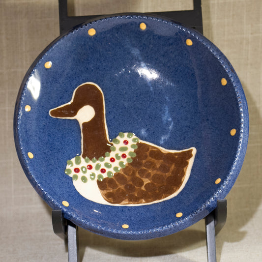 EARTHEN VESSEL CINCINNATI OHIO Christmas Goose Dish Circa 1986