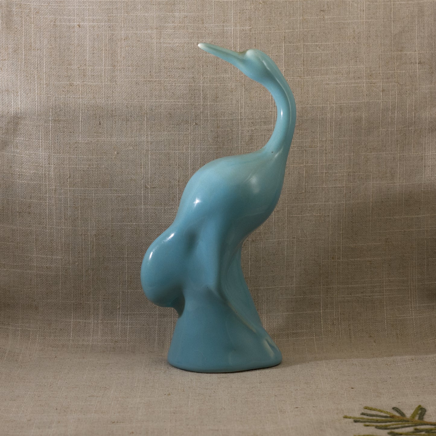 ROOKWOOD POTTERY Egret Figural #6972 with Light Teal Glaze Circa 1942